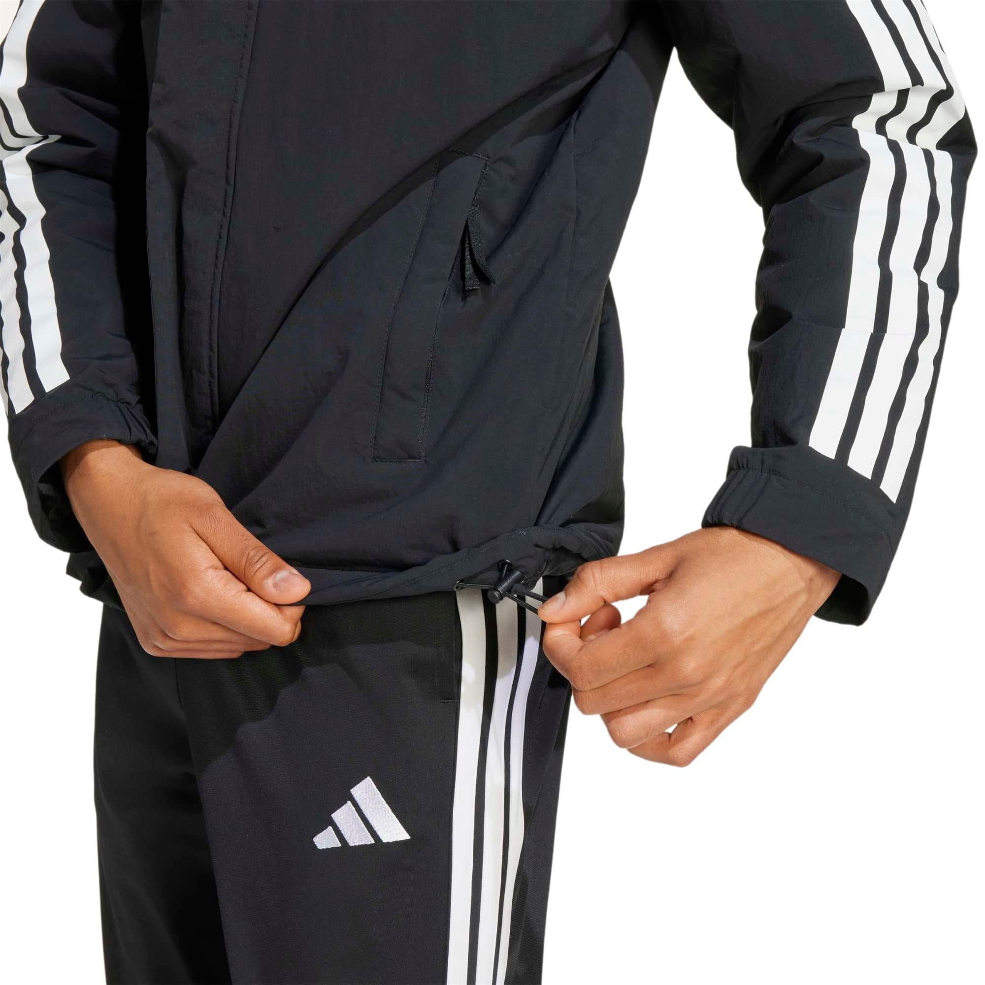 adidas adidas 3S Hooded Ins J Erkek Ceket Siyah - 4