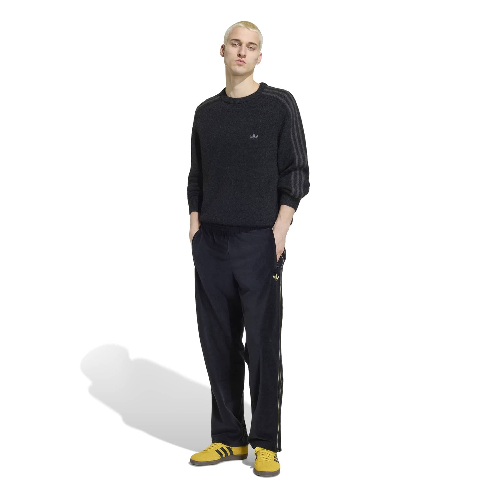adidas adidas 3S Knıt Crew Erkek Sweatshirt Siyah - 4