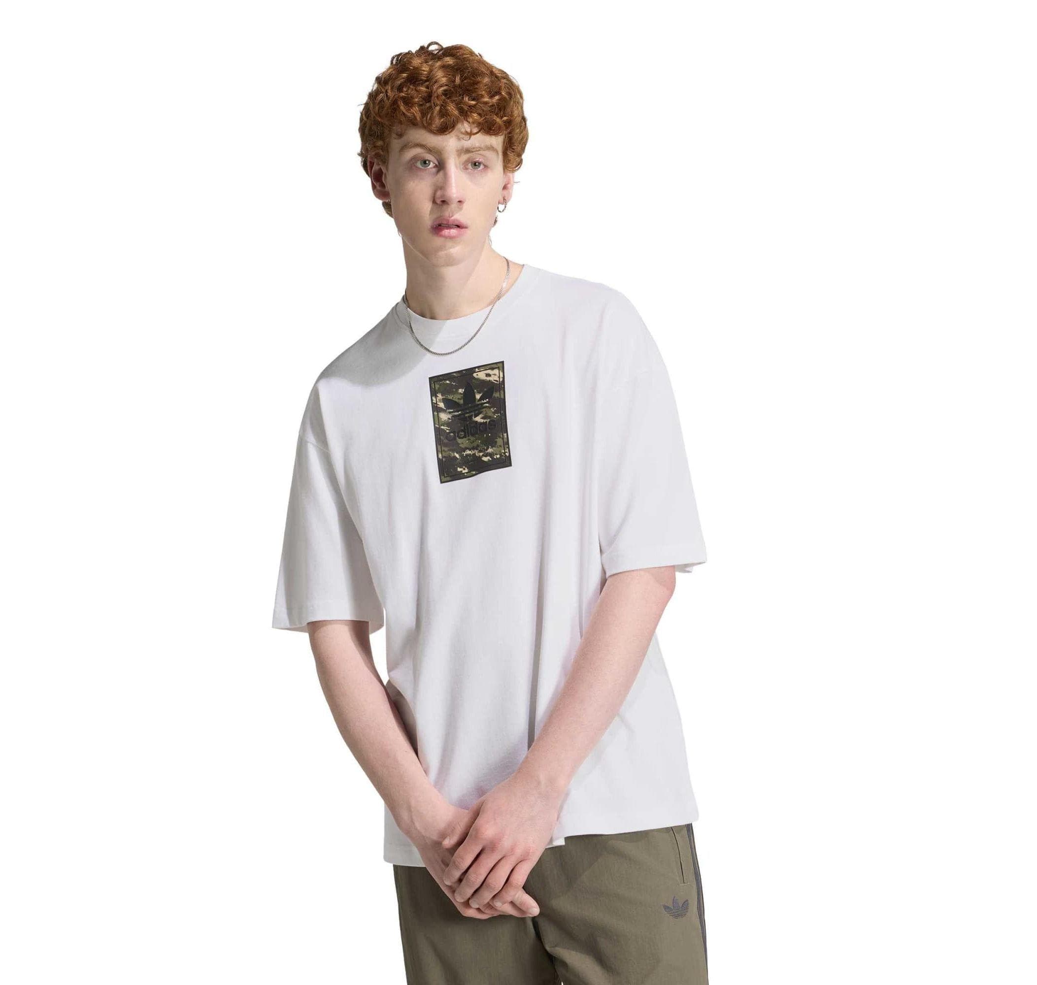 adidas adidas Camo Tee Tongue Erkek T-Shirt Beyaz