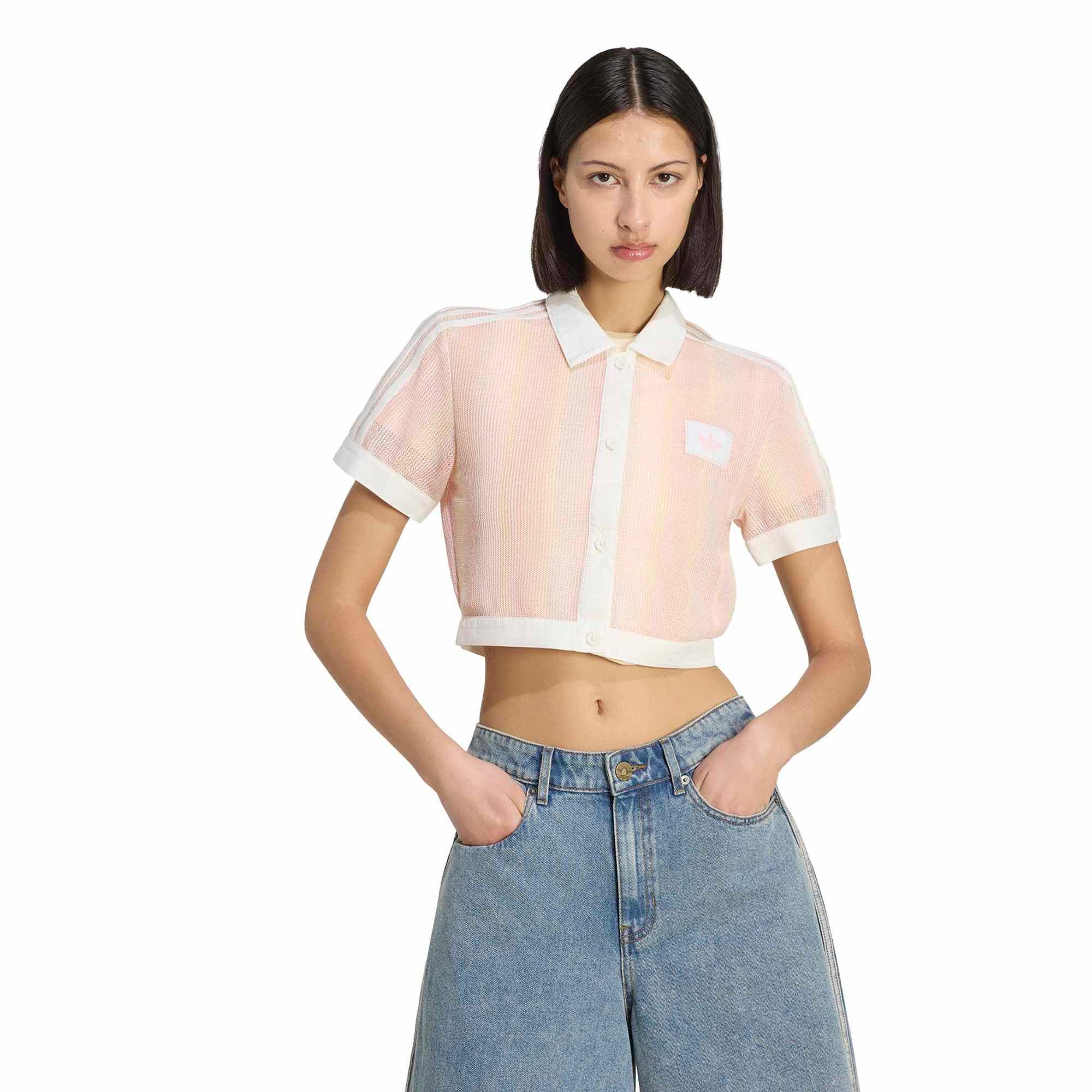adidas adidas Cropped Polo Kadın T-Shirt Pembe