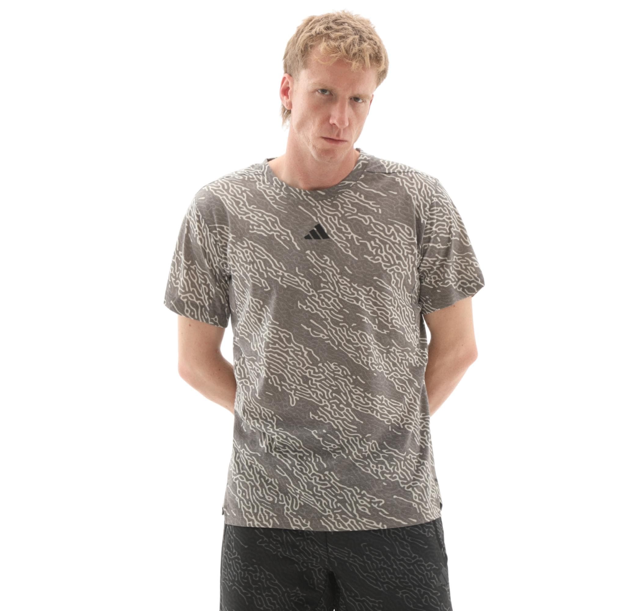 adidas adidas D4T Aop Tee Erkek T-Shirt Gri