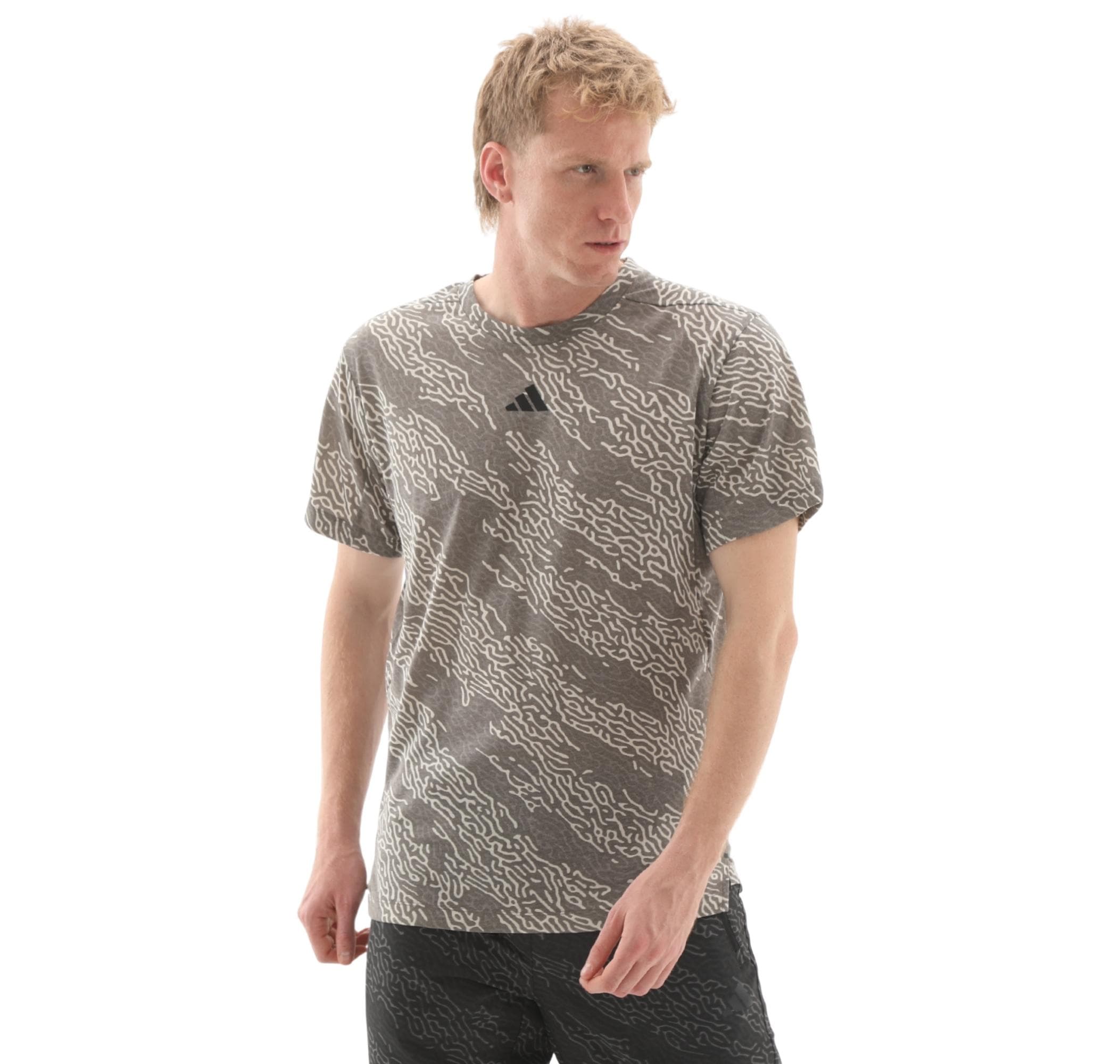 adidas adidas D4T Aop Tee Erkek T-Shirt Gri - 2