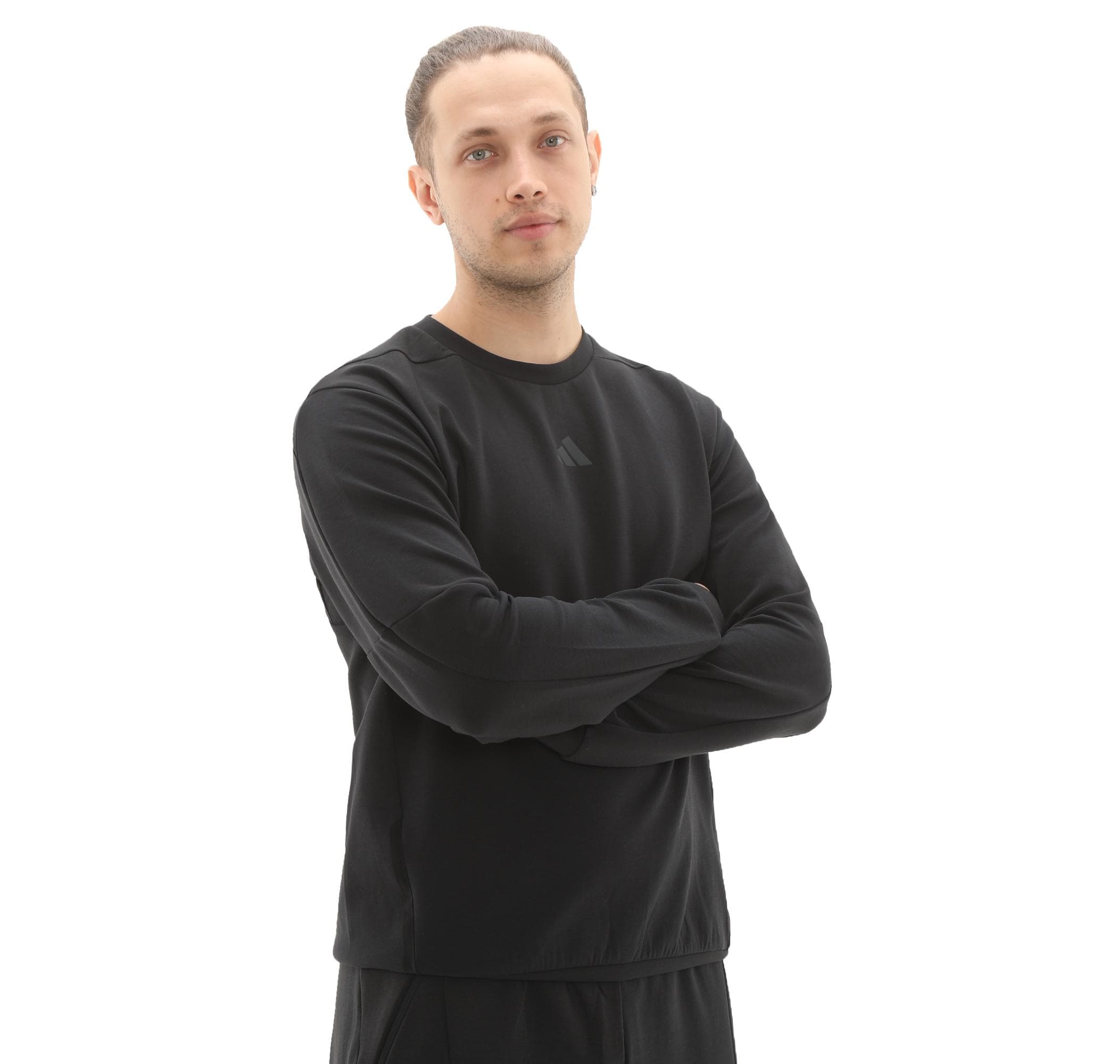adidas adidas D4T Crew Sweats Erkek Sweatshirt Siyah - 2
