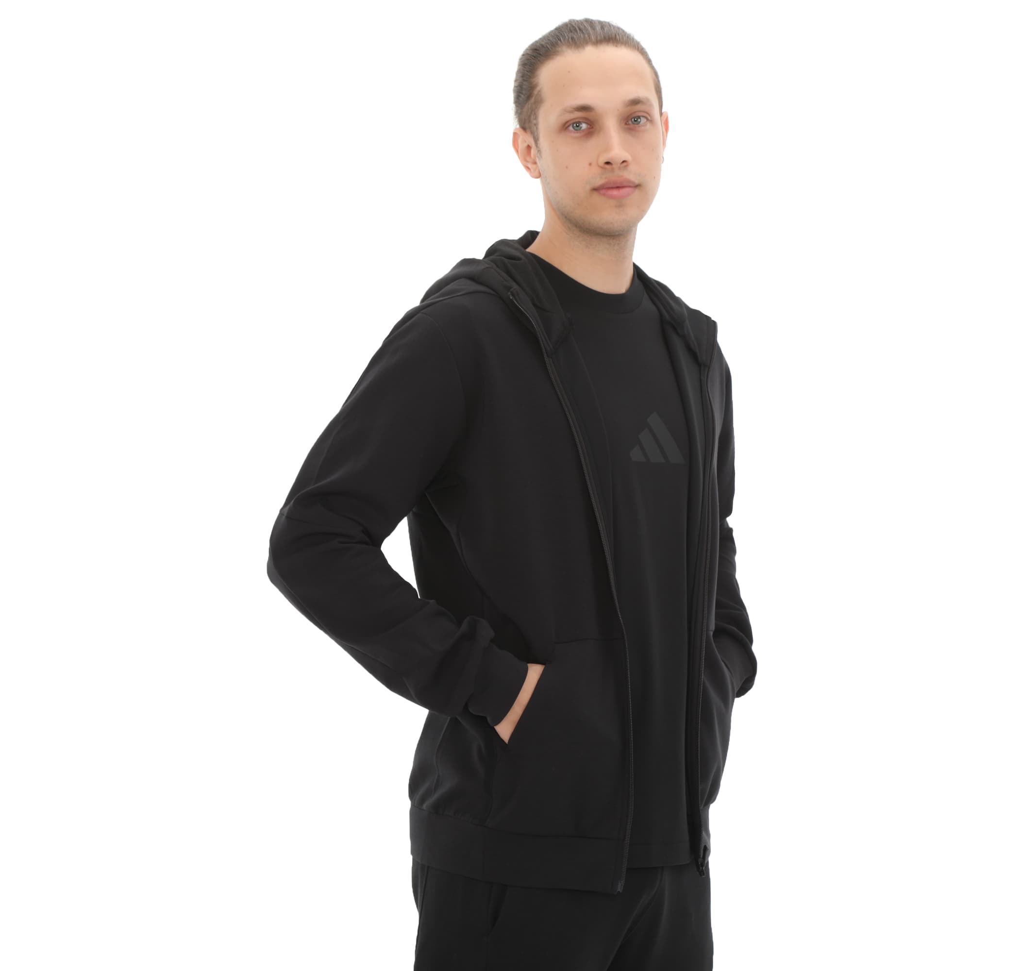 adidas adidas D4T Full-Zıp Ho Erkek Ceket Siyah - 2
