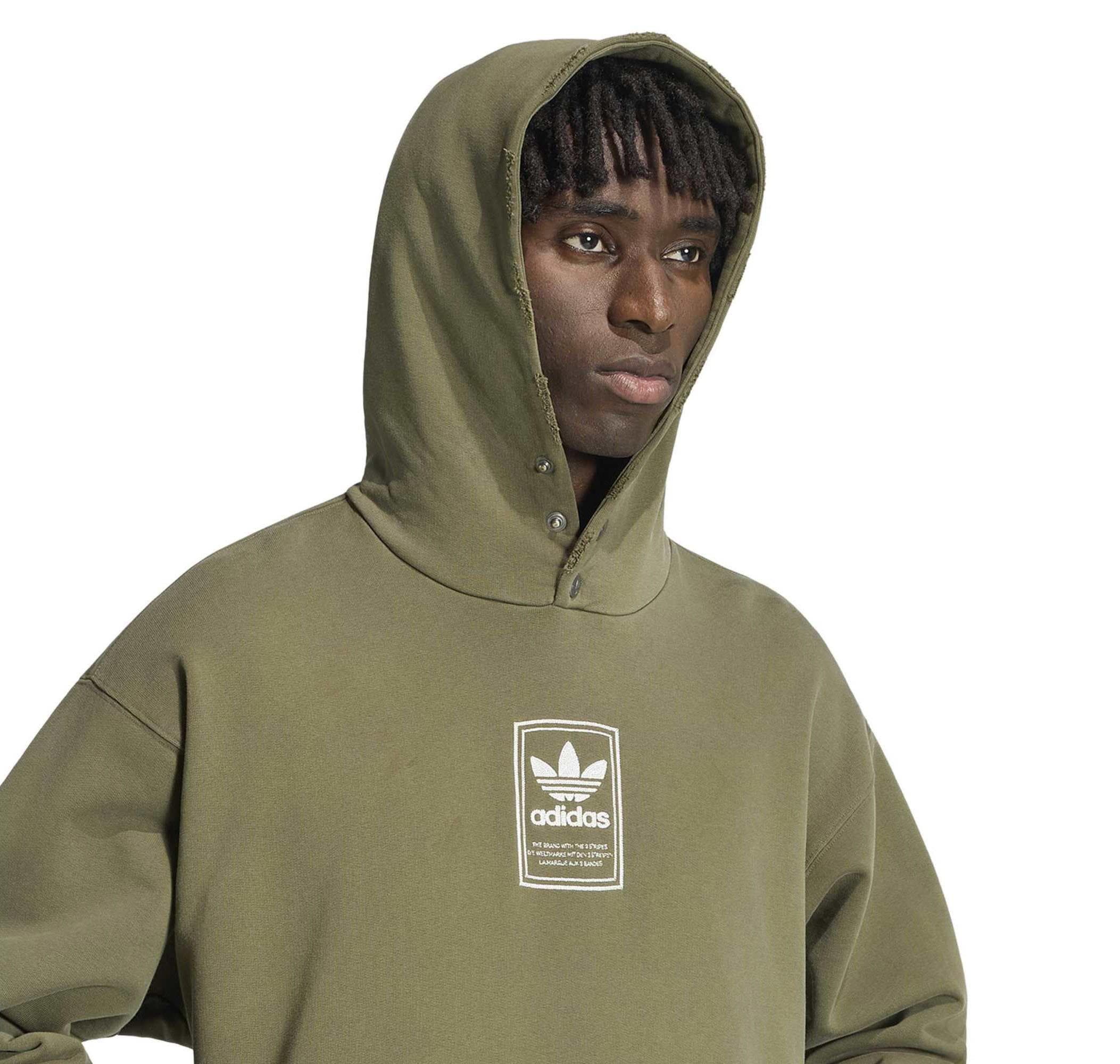 adidas adidas Elevated Gfx Hd Erkek Sweatshirt Haki - 4