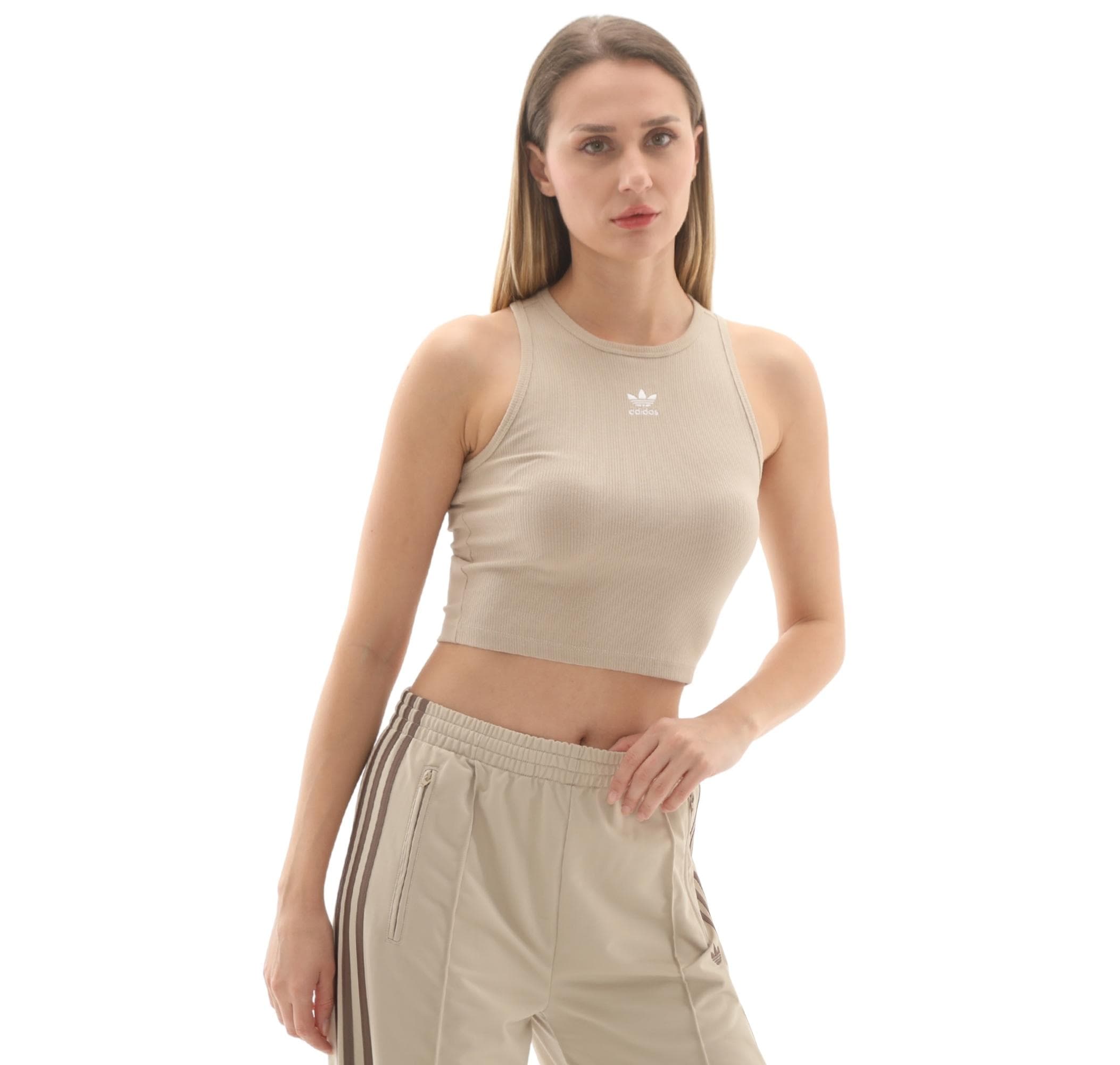 adidas adidas Ess Rıb Tank Kadın T-Shirt Krem - 3