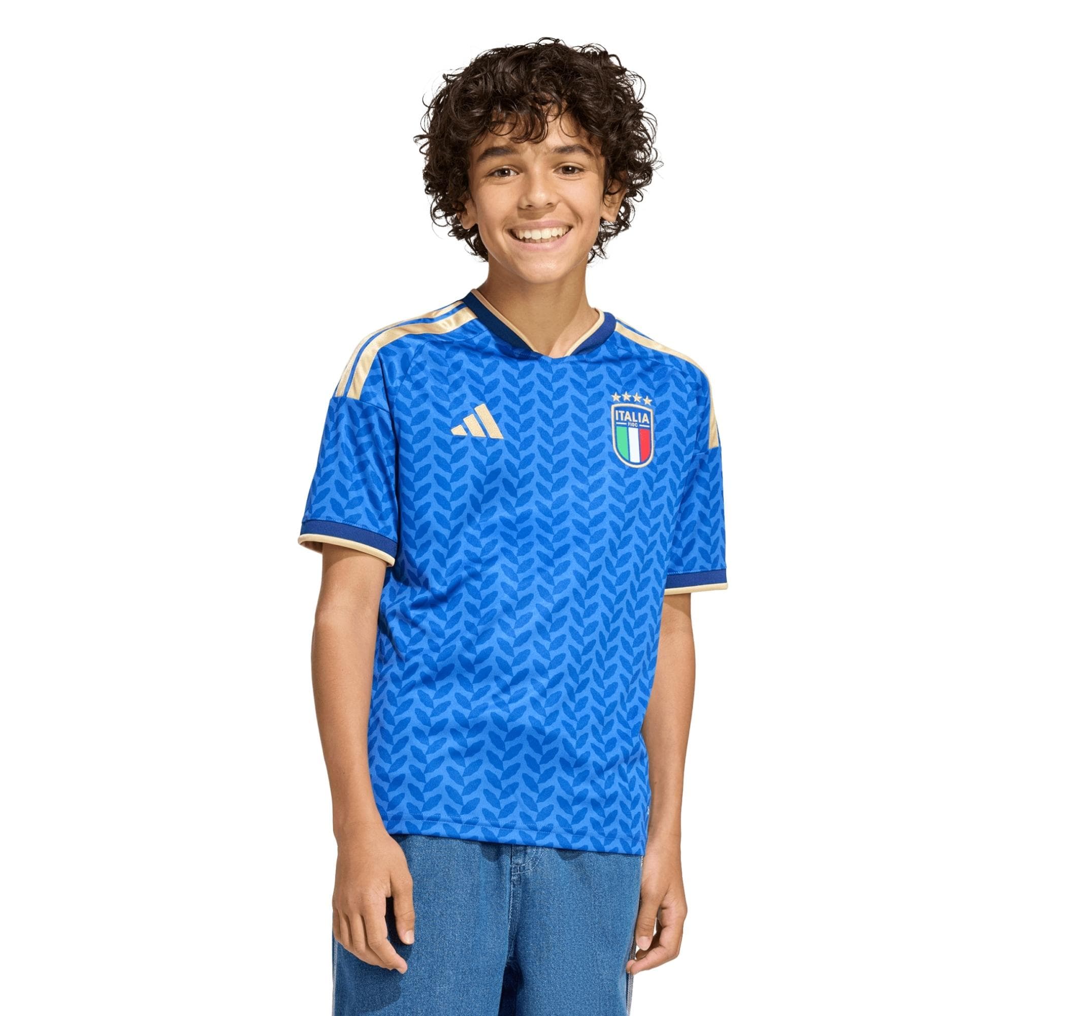 adidas adidas İtalya 26 İç Saha Çocuk Forması Mavi - 3