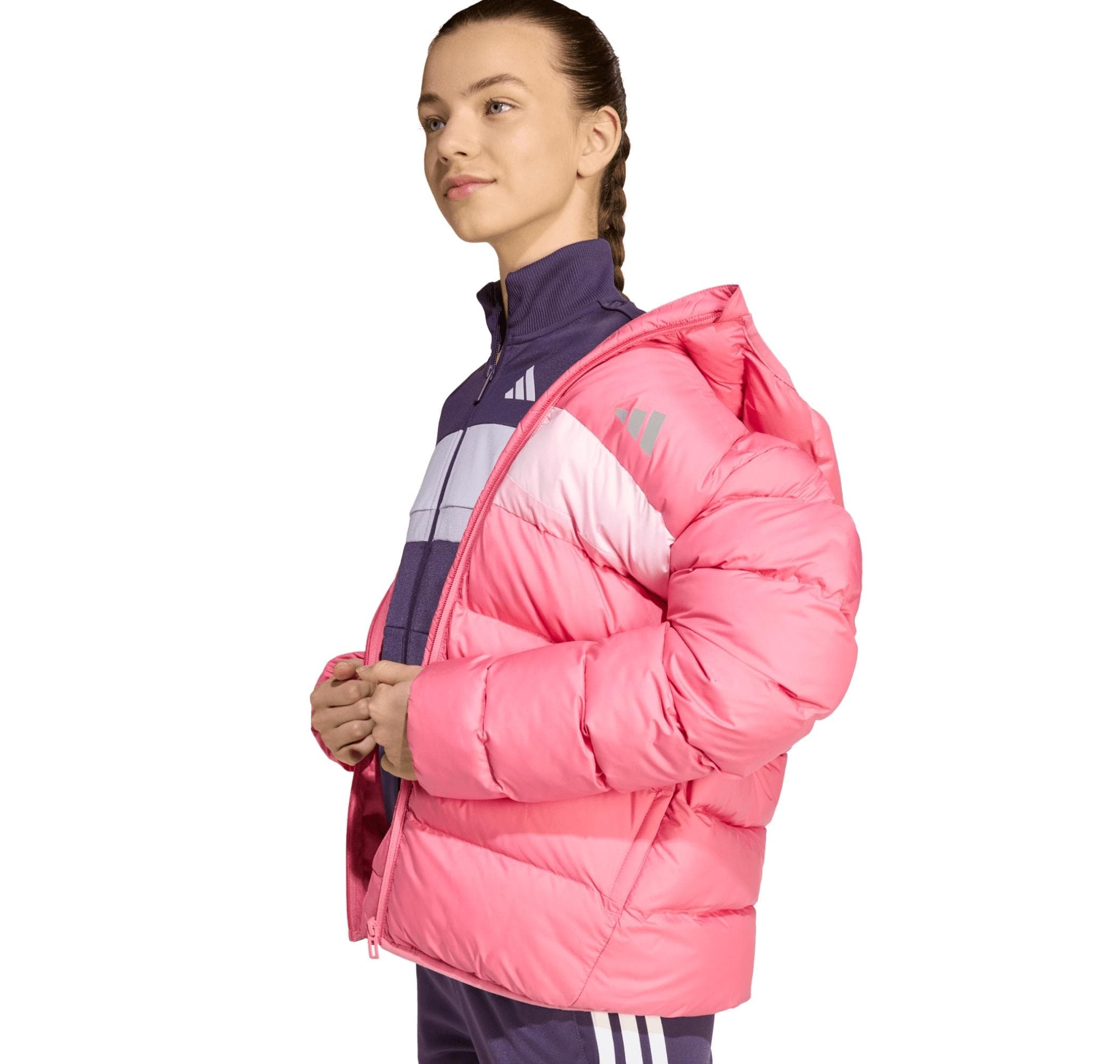 adidas adidas J Sd Jkt Çocuk Mont Pembe - 3