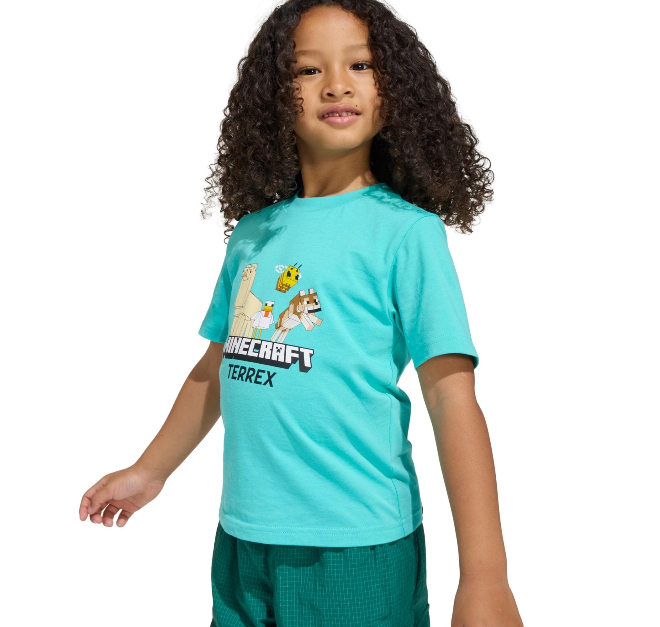 adidas adidas Minecraft Terrex Tee Çocuk T-Shirt Turkuaz - 4