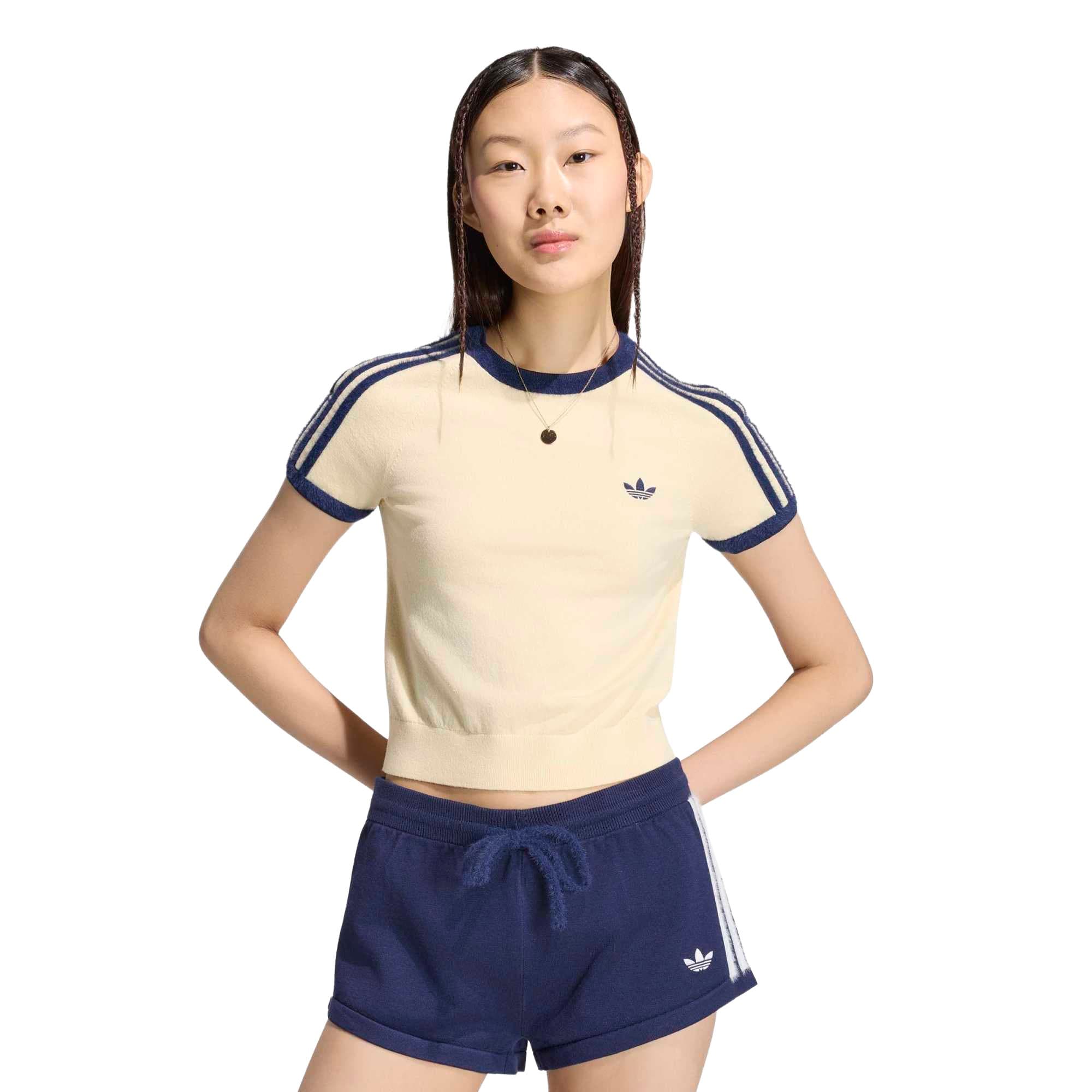 adidas adidas Knıt Tee Kadın T-Shirt Krem