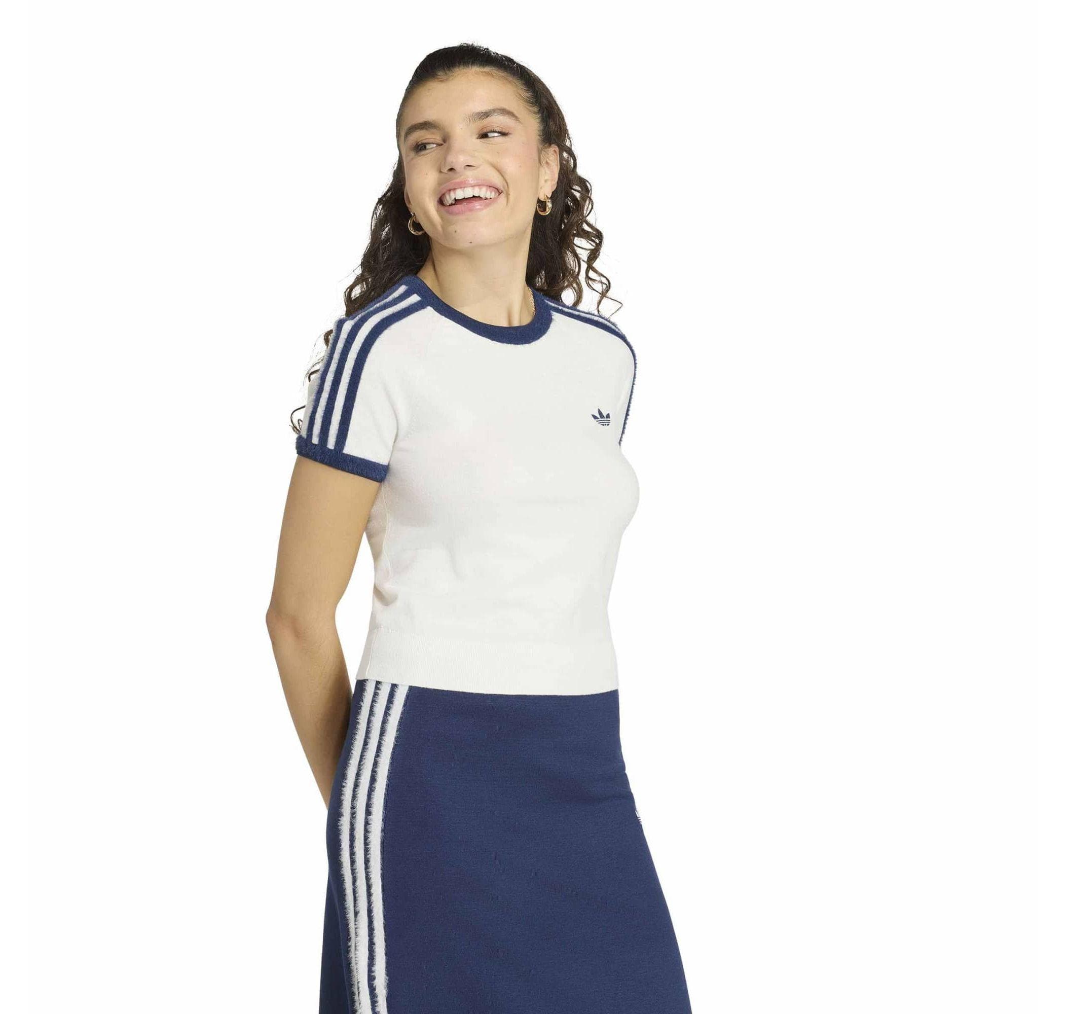 adidas adidas Knıt Tee Kadın T-Shirt Beyaz