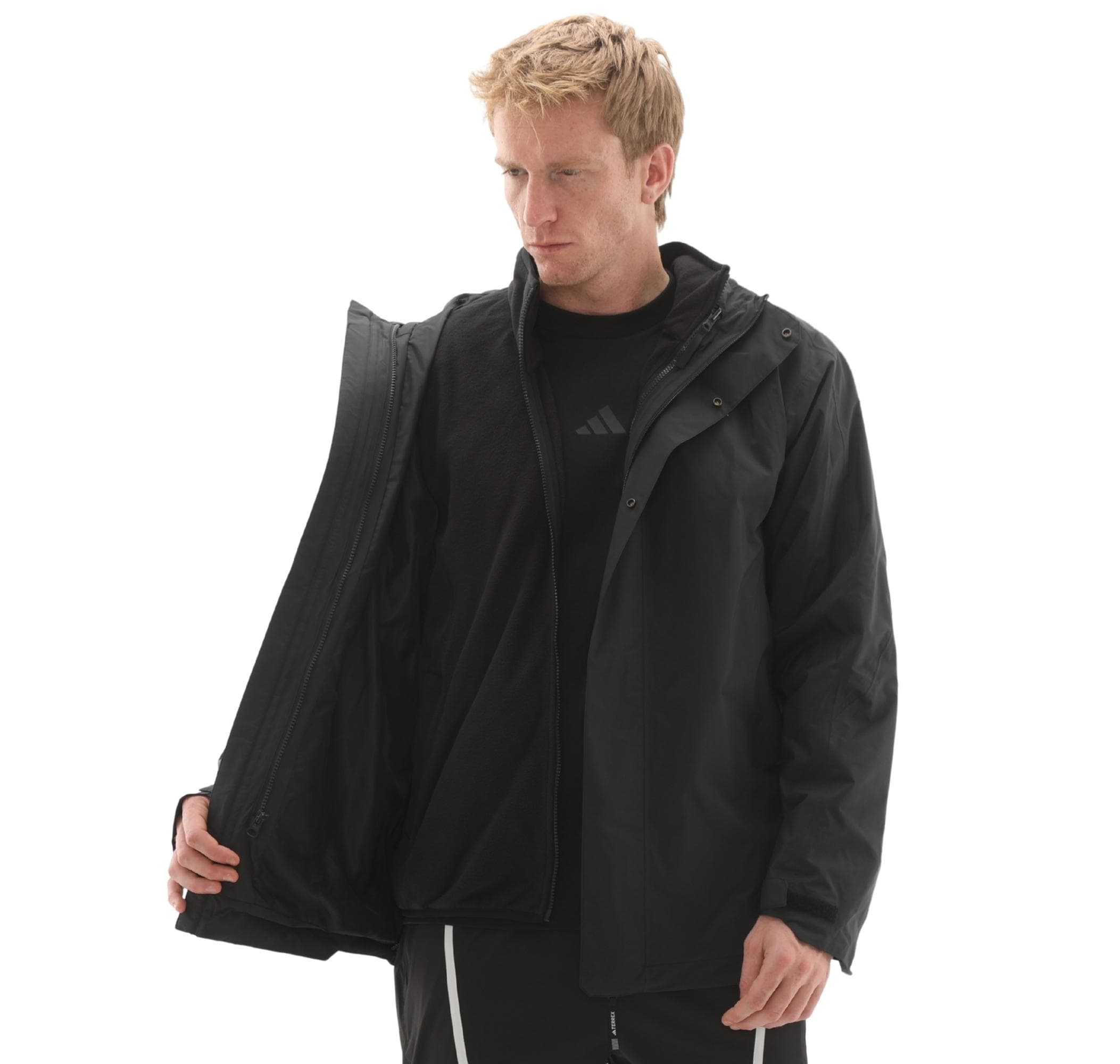 adidas adidas Mt Flc 3In1 Jkt Erkek Mont Siyah - 8