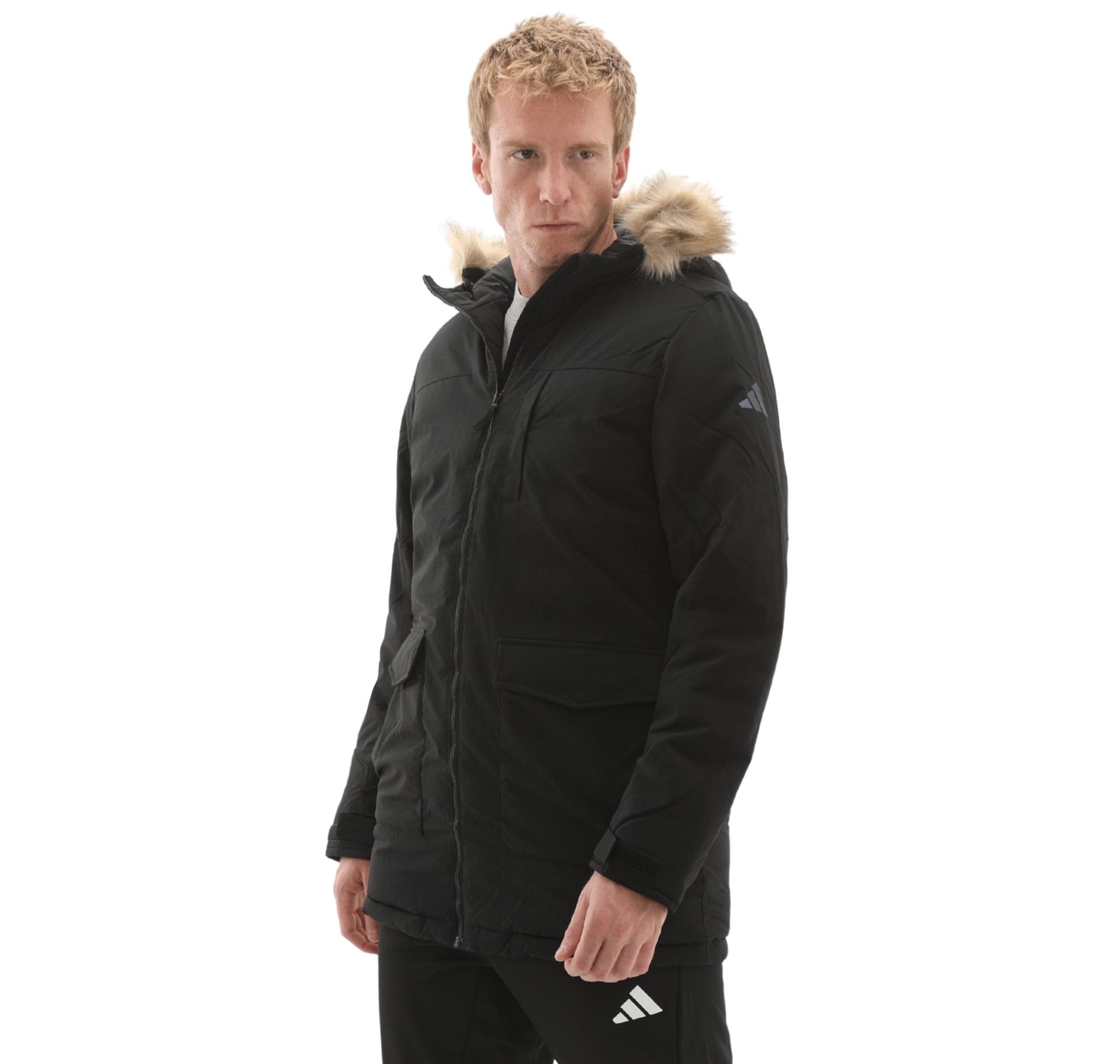 adidas adidas Paverıc Fur Par Erkek Mont Siyah - 5