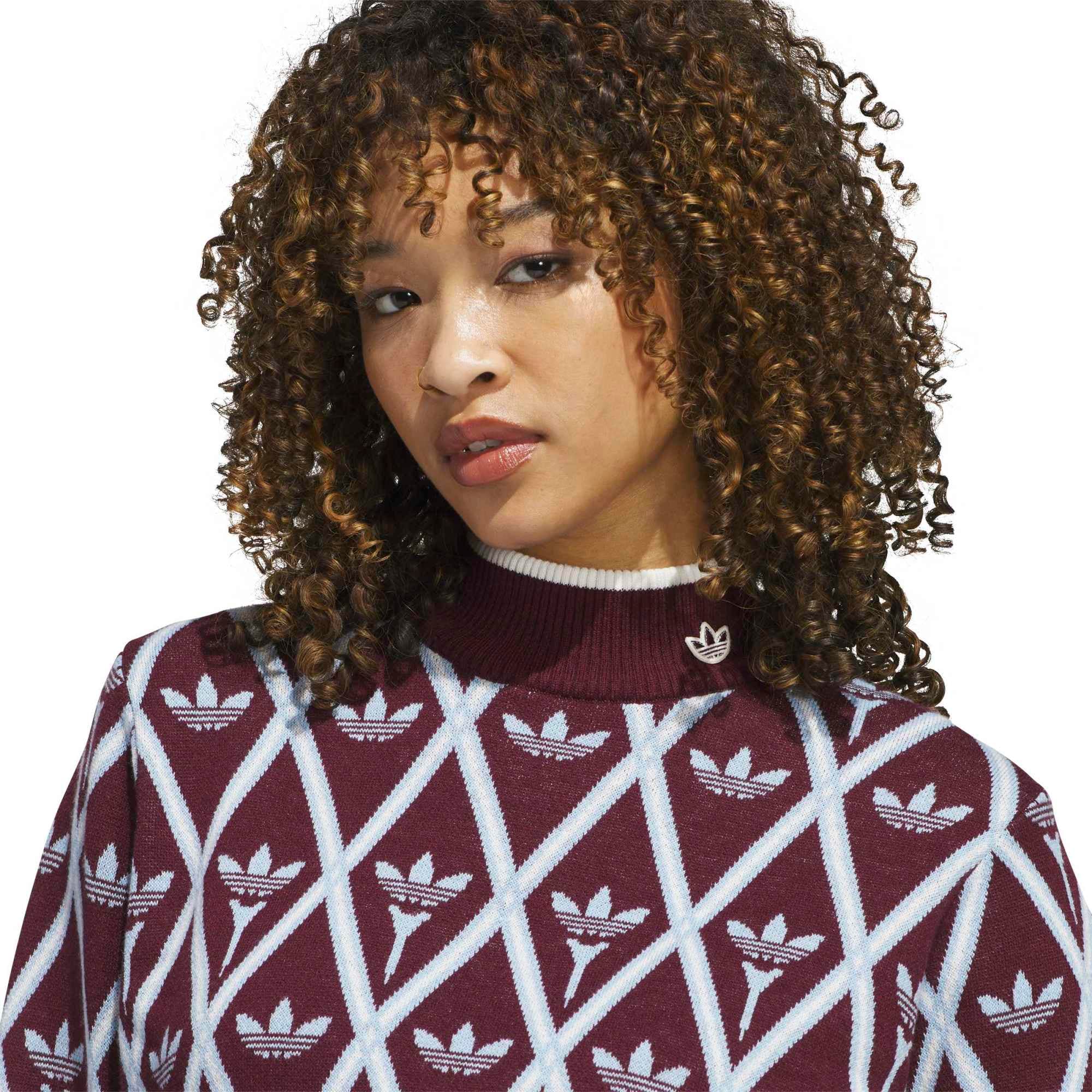 adidas adidas S Turtleneck Kadın Sweatshirt Bordo - 2