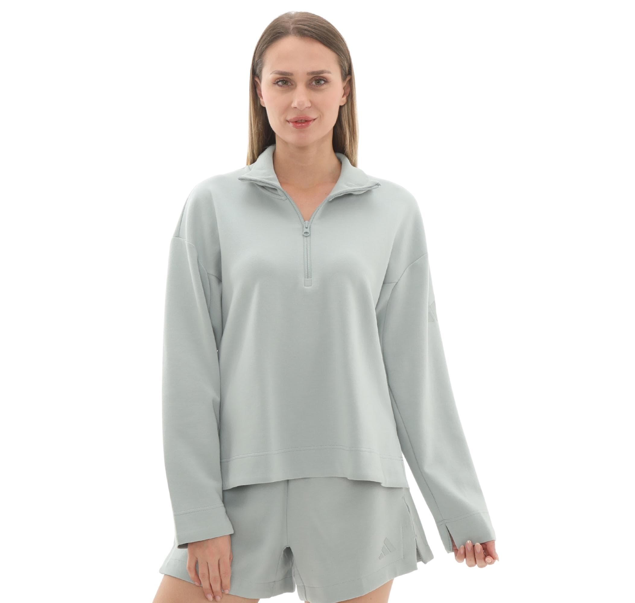 adidas adidas W All Szn Sl Qz Kadın Sweatshirt Açık Mavi