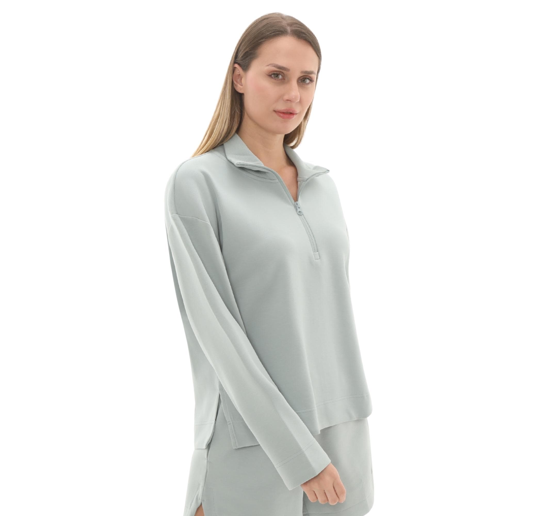 adidas adidas W All Szn Sl Qz Kadın Sweatshirt Açık Mavi - 2