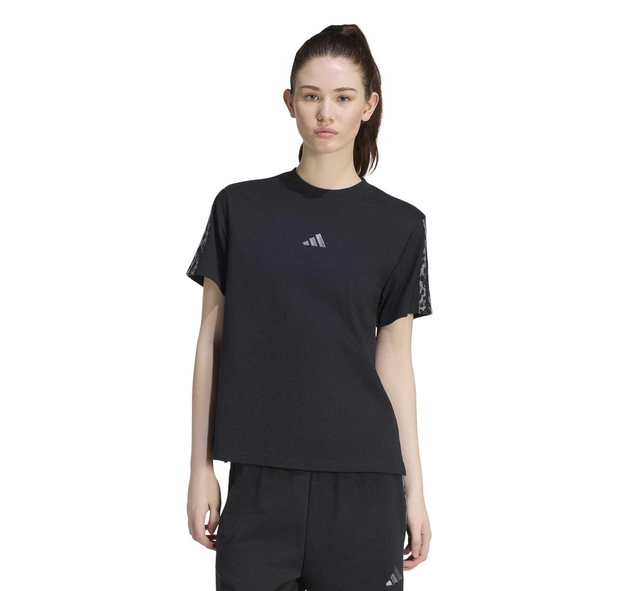 adidas adidas W Aop 3S Sj Tee Kadın T-Shirt Siyah