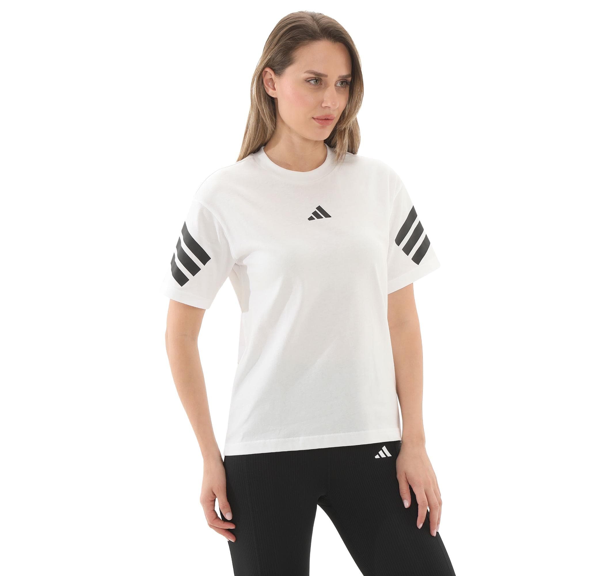 adidas adidas W Fı 3S Tee Kadın T-Shirt Beyaz - 3