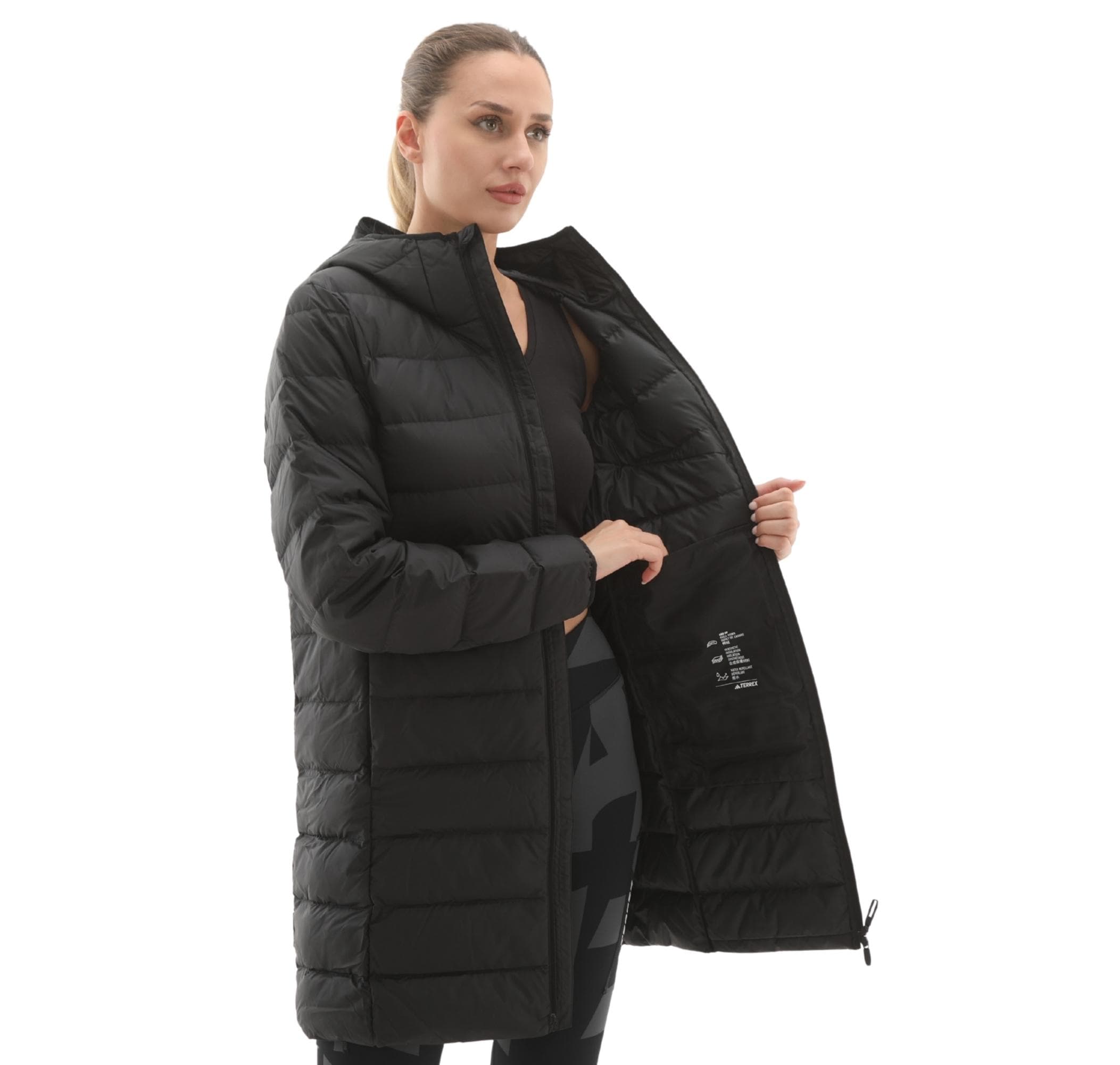 adidas adidas Terrex Multi Light Down Parka Kadın Mont Siyah - 4