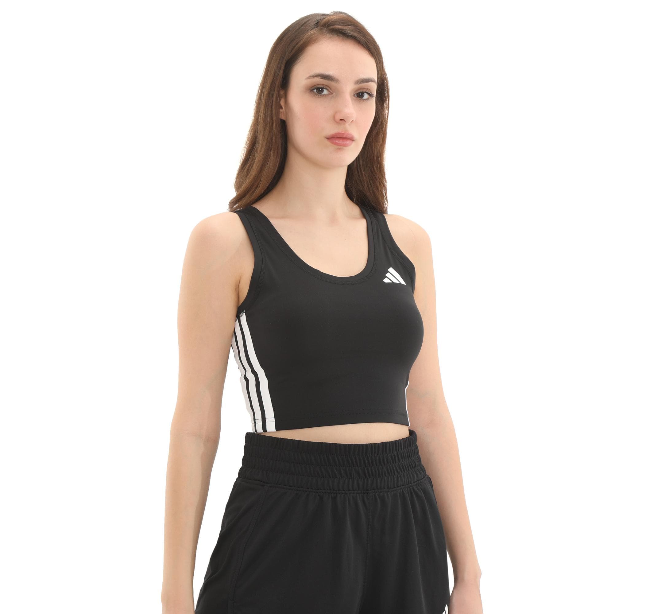 adidas adidas We 3S Crop Tank Kadın Büstiyer Siyah - 3