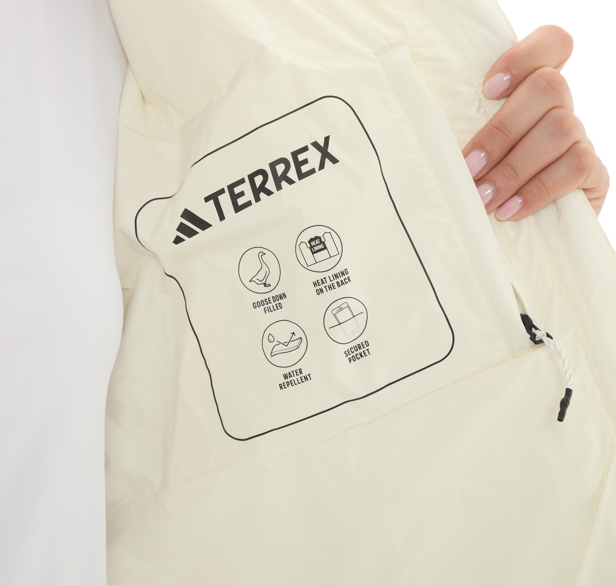 adidas adidas Terrex Xpl W Goose Jkt Kadın Mont Krem - 9
