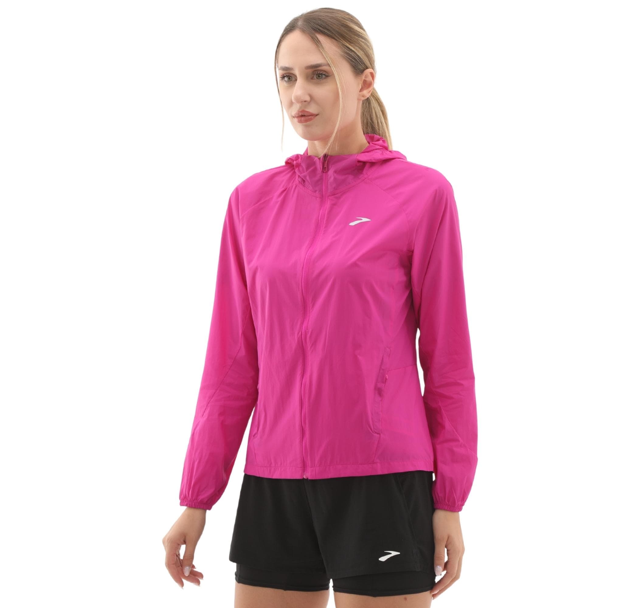 Brooks Brooks Canopy Jacket 2.0 Kadın Yağmurluk-Rüzgarlık Pembe - 2