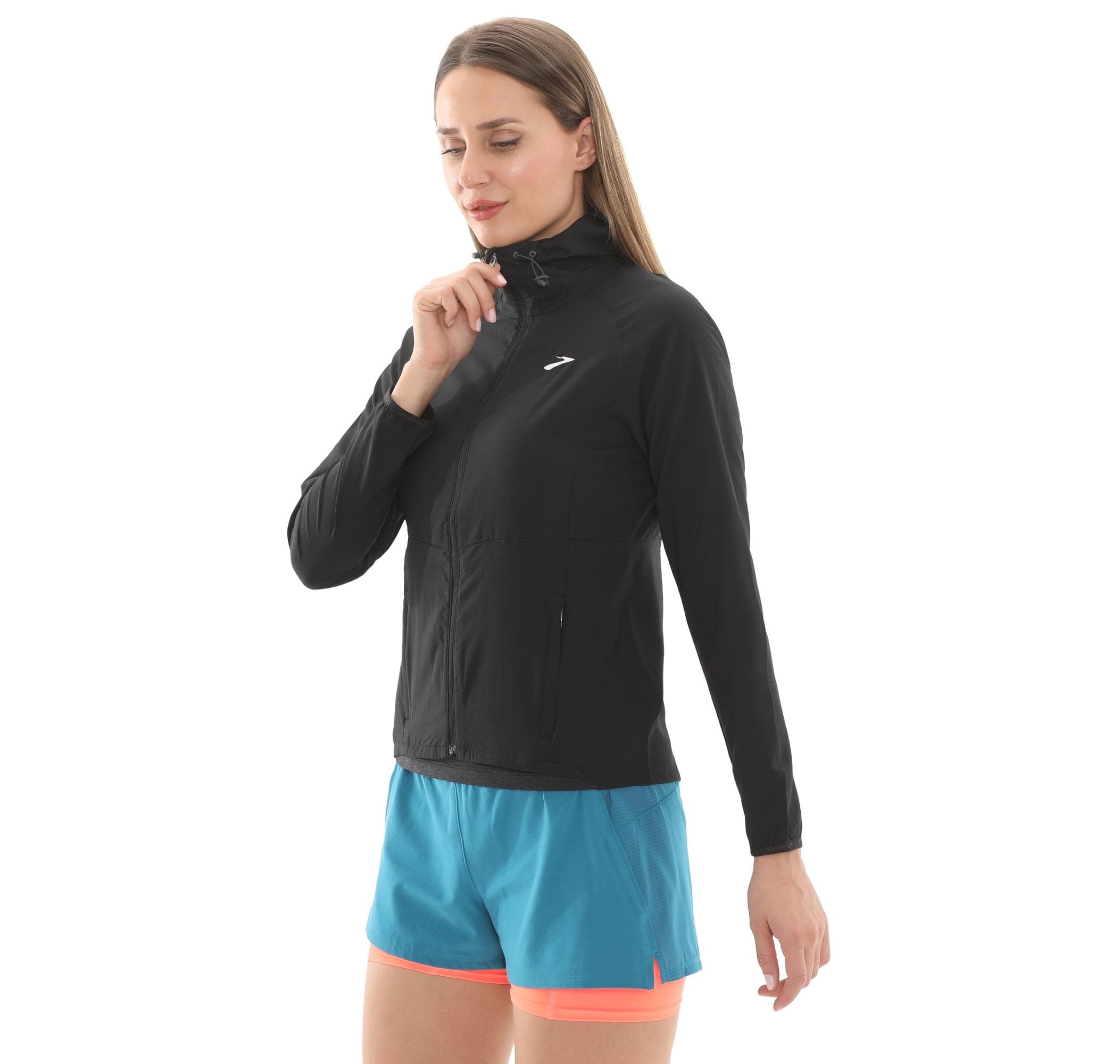 Brooks Brooks Canopy Jacket Kadın Yağmurluk-Rüzgarlık Siyah - 2
