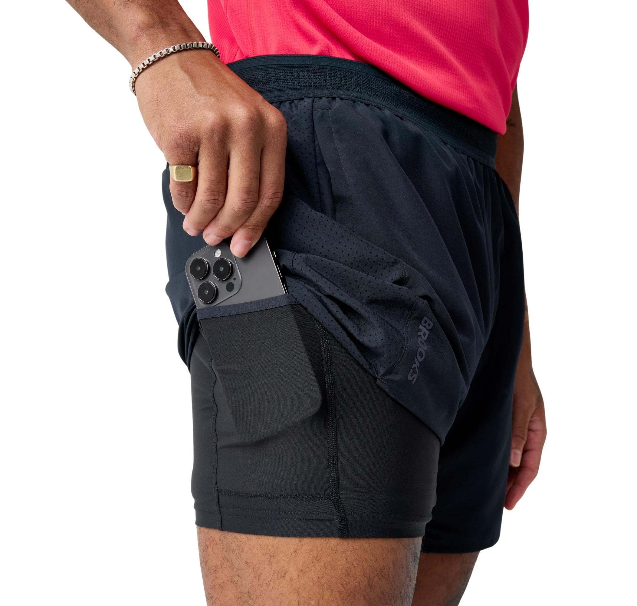 Brooks Brooks Dash 2-In-1 Short Erkek Şort Ve Kapri Siyah - 2