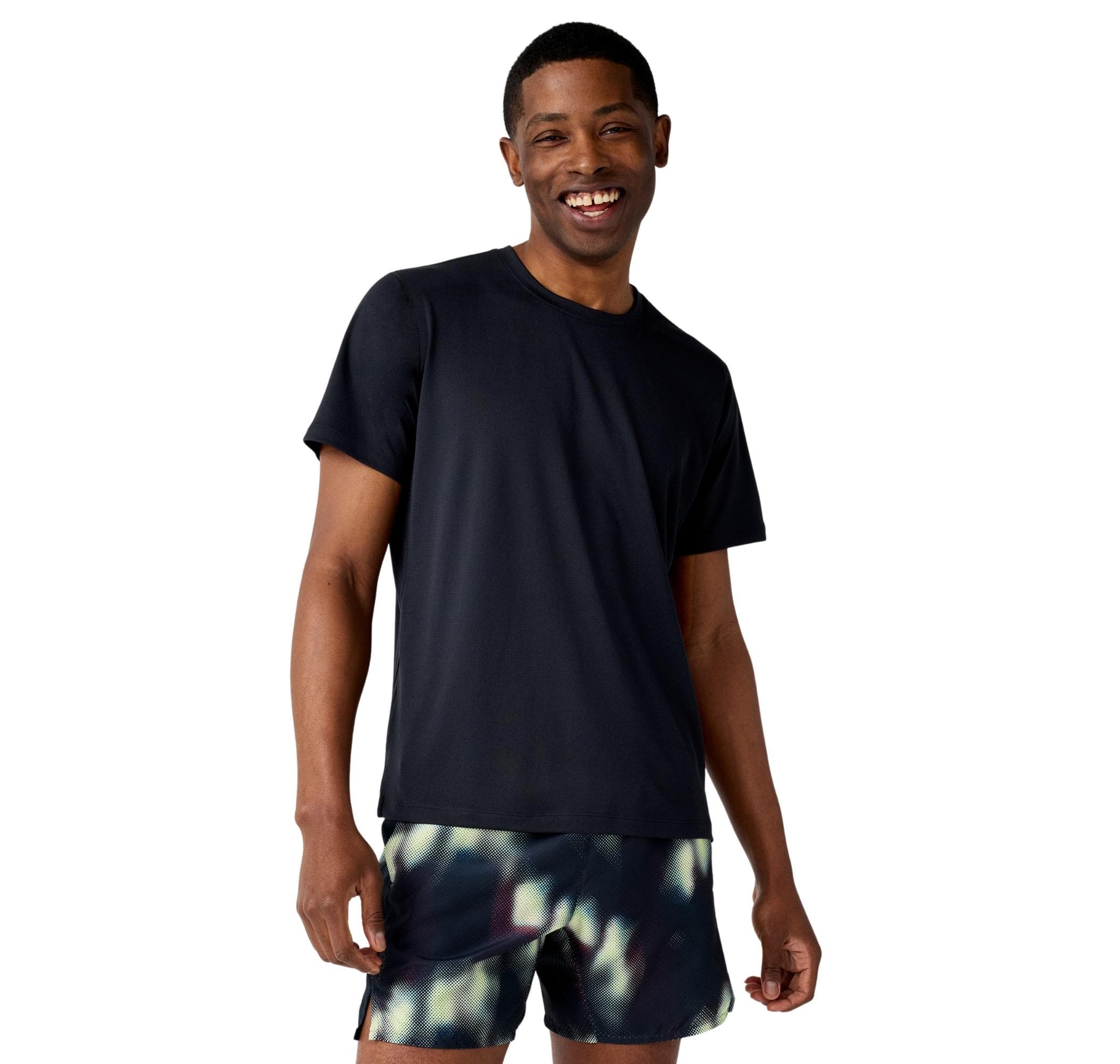 Brooks Brooks Dash Short Sleeve Erkek T-Shirt Siyah