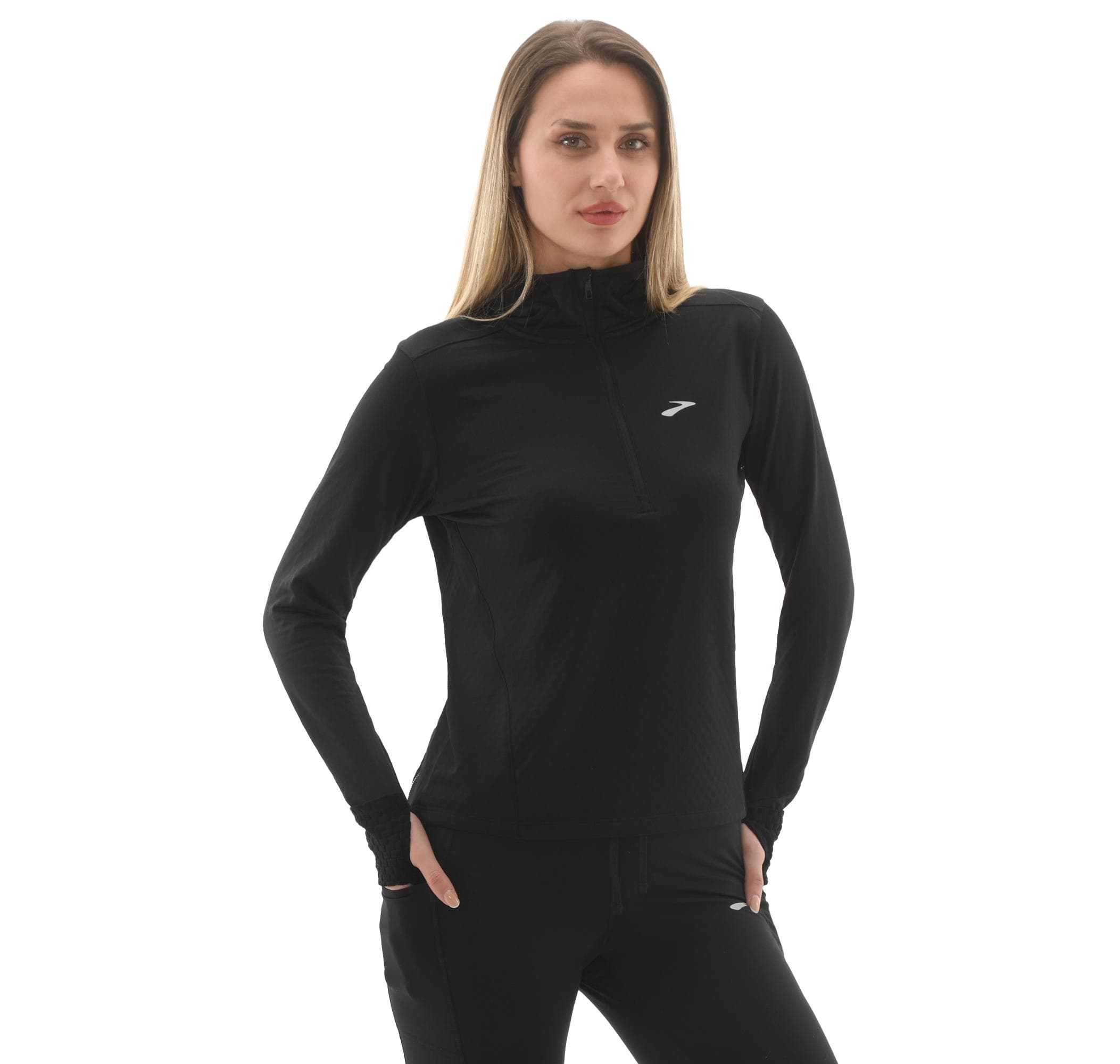 Brooks Brooks Notch Thermal Hoodie 3.0 Kadın Sweatshirt Siyah - 3