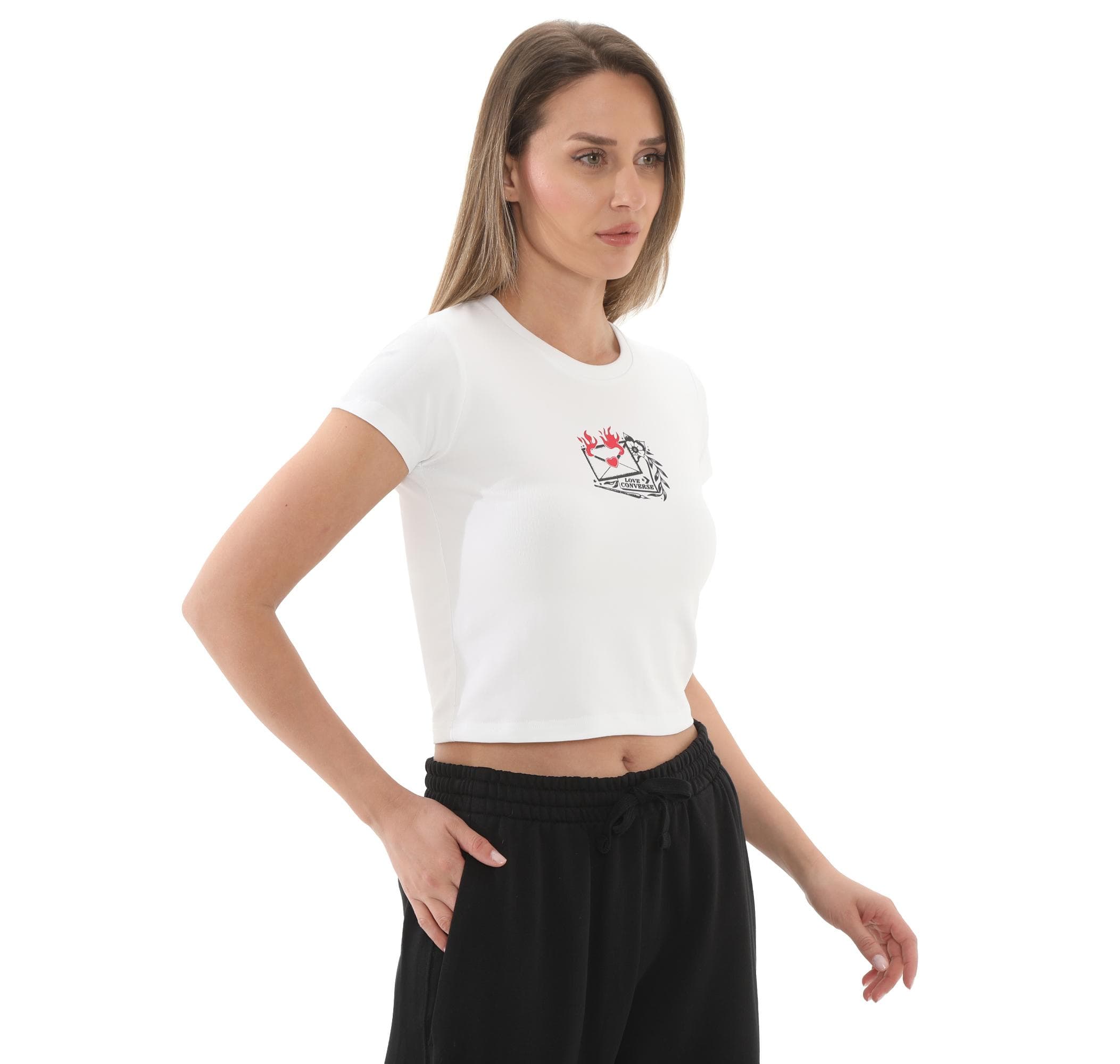 Converse Converse Love Letter T-Shırt Kadın T-Shirt Beyaz - 2