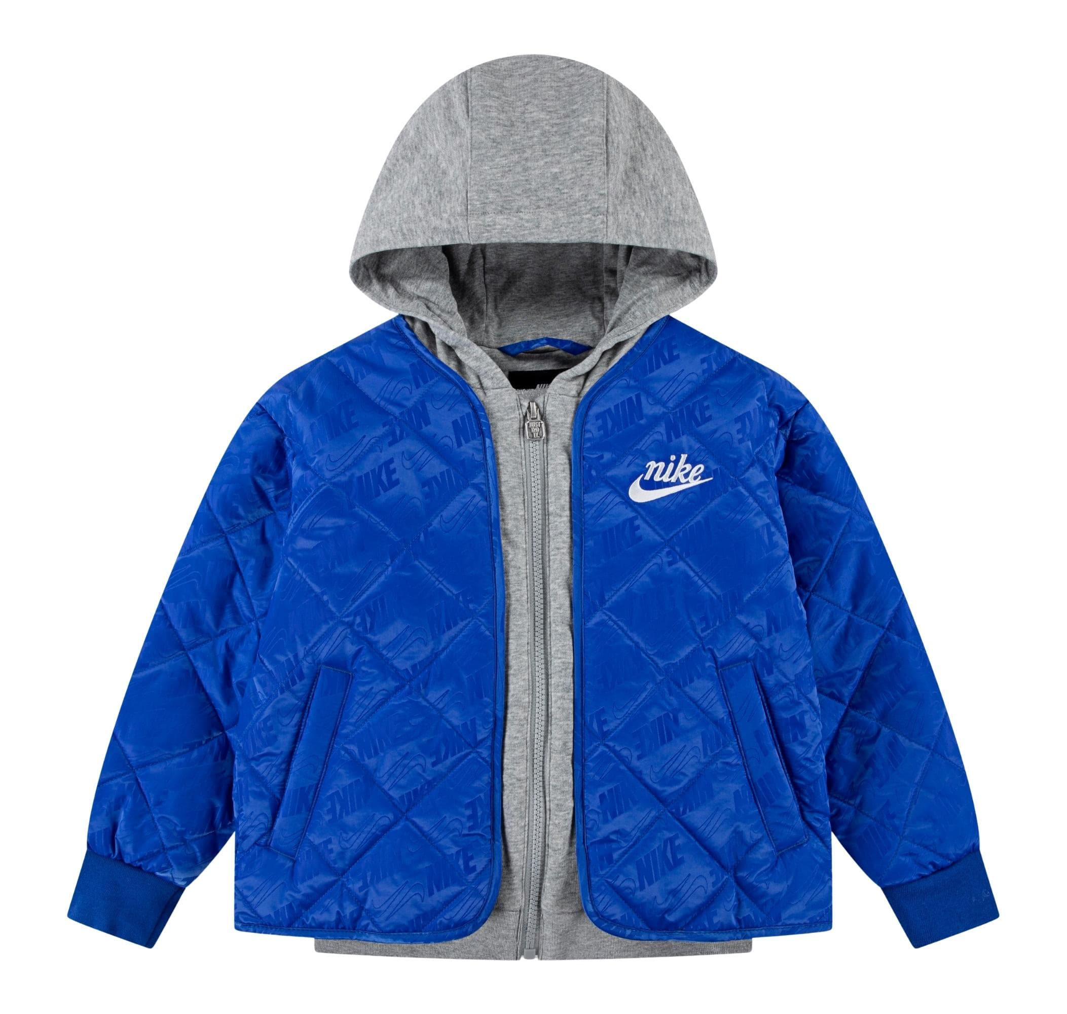Nike Nike Nkn Fleece Hooded Quılt Jacket Çocuk Ceket Mavi