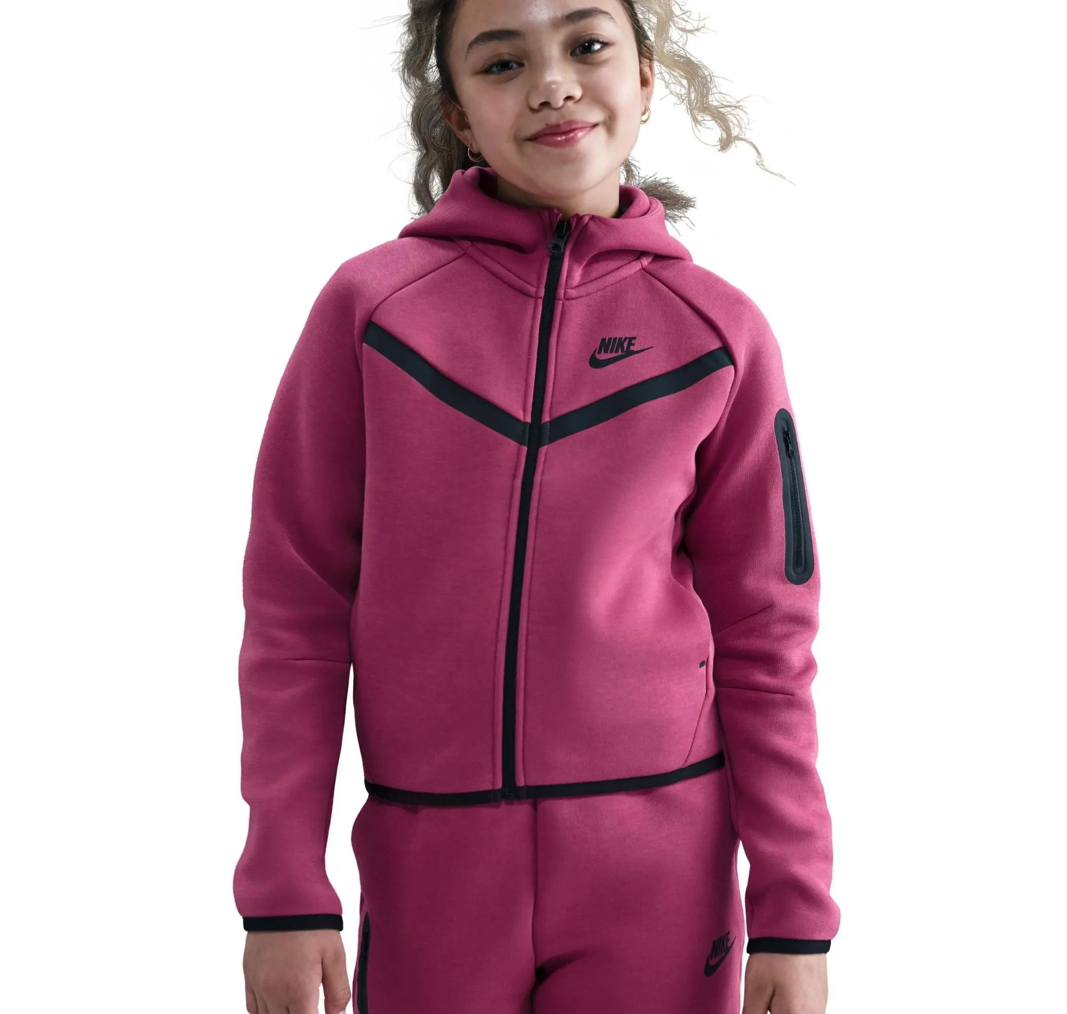 Nike Nike Sportswear Tech Fleece Çocuk Ceket Pembe - 4