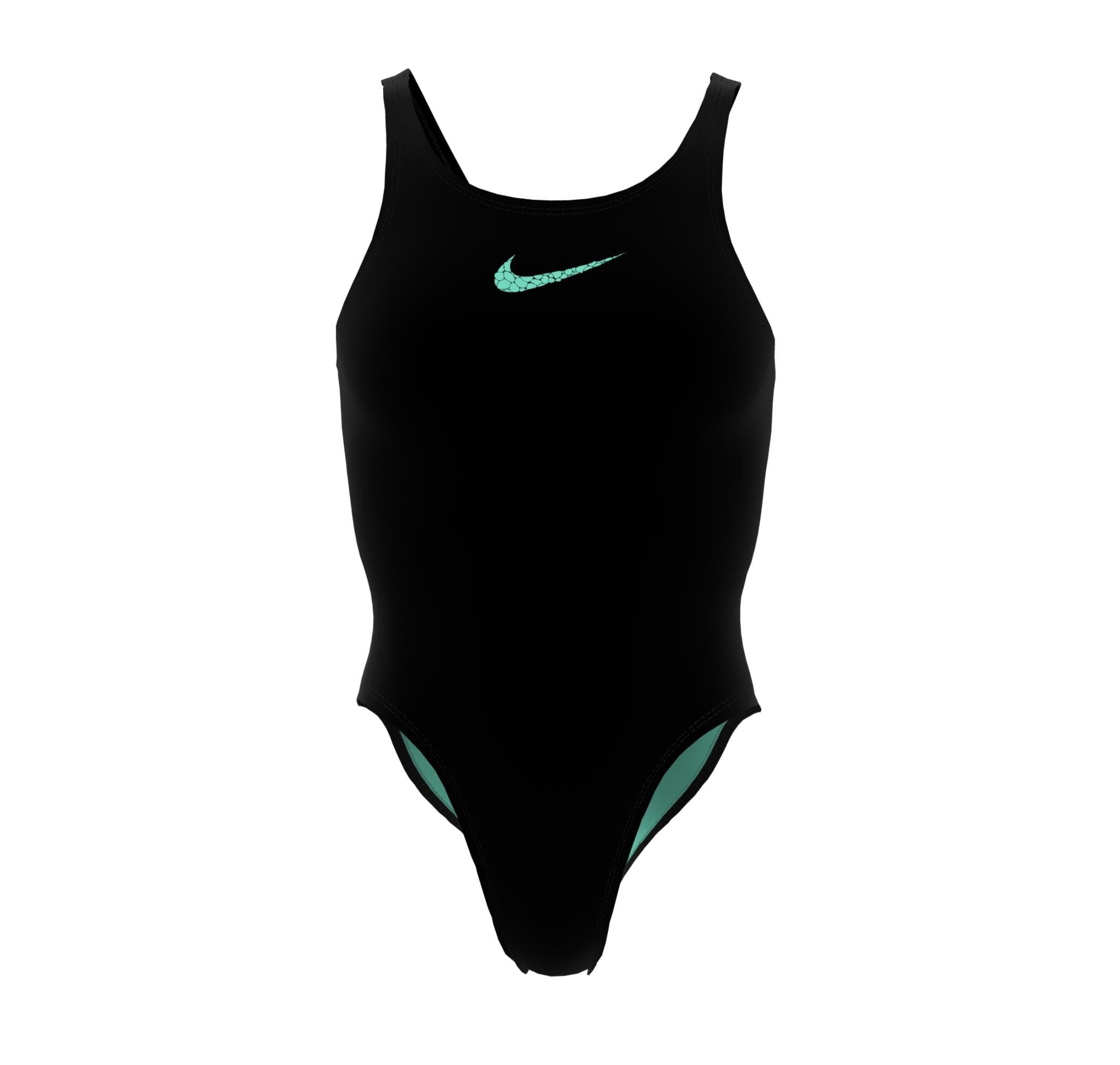 Nike Nike Swim Logo Graphıc Fastback Kadın Mayo Siyah