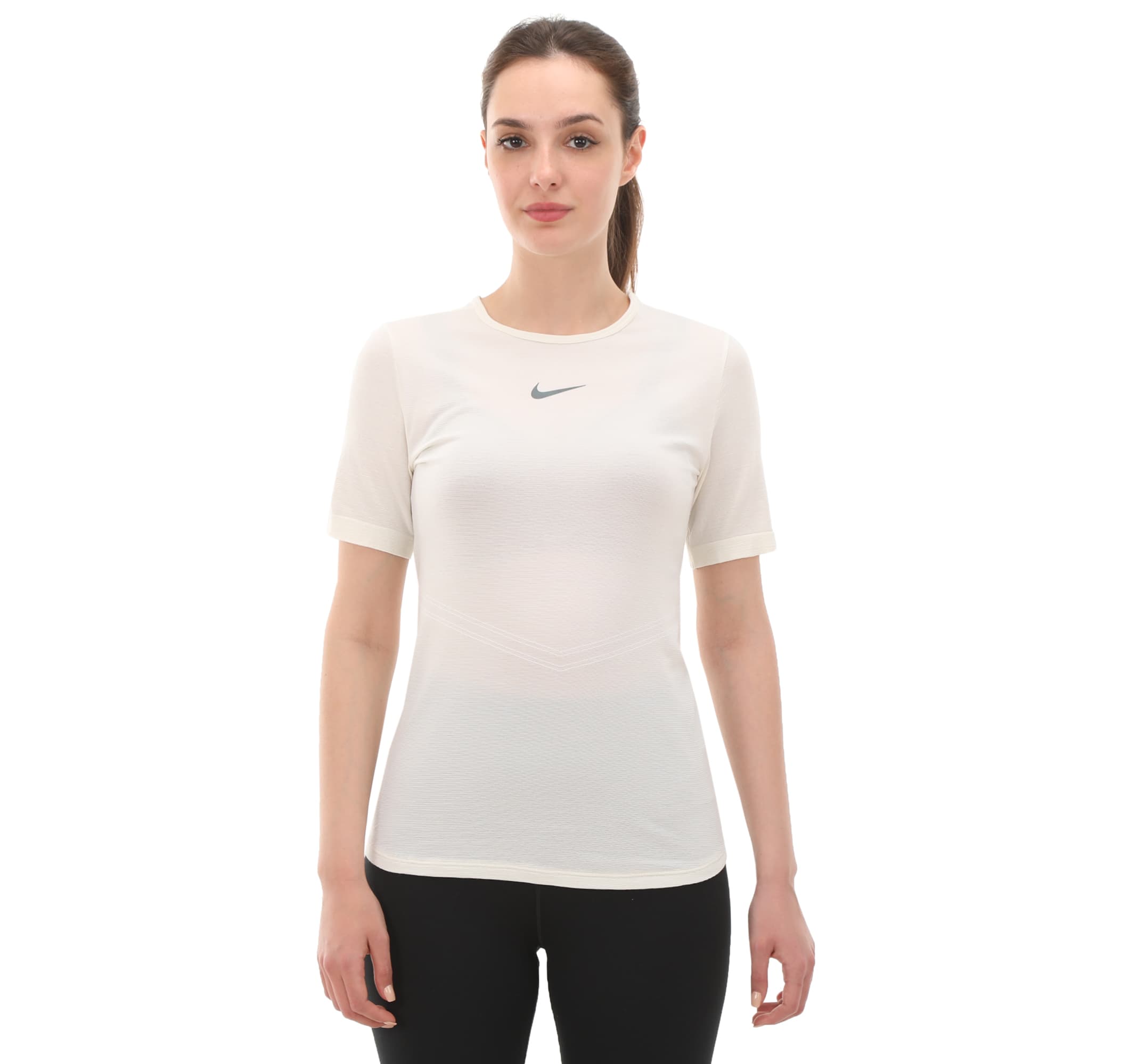 Nike Nike W Nk Swıft Wool Df Ss Top Kadın T-Shirt Beyaz