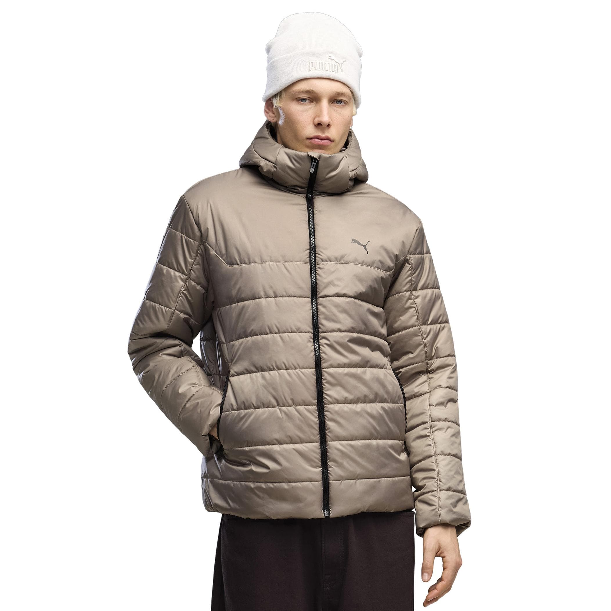 Puma Puma Ess Hooded Padded Jacket Erkek Mont Kahve
