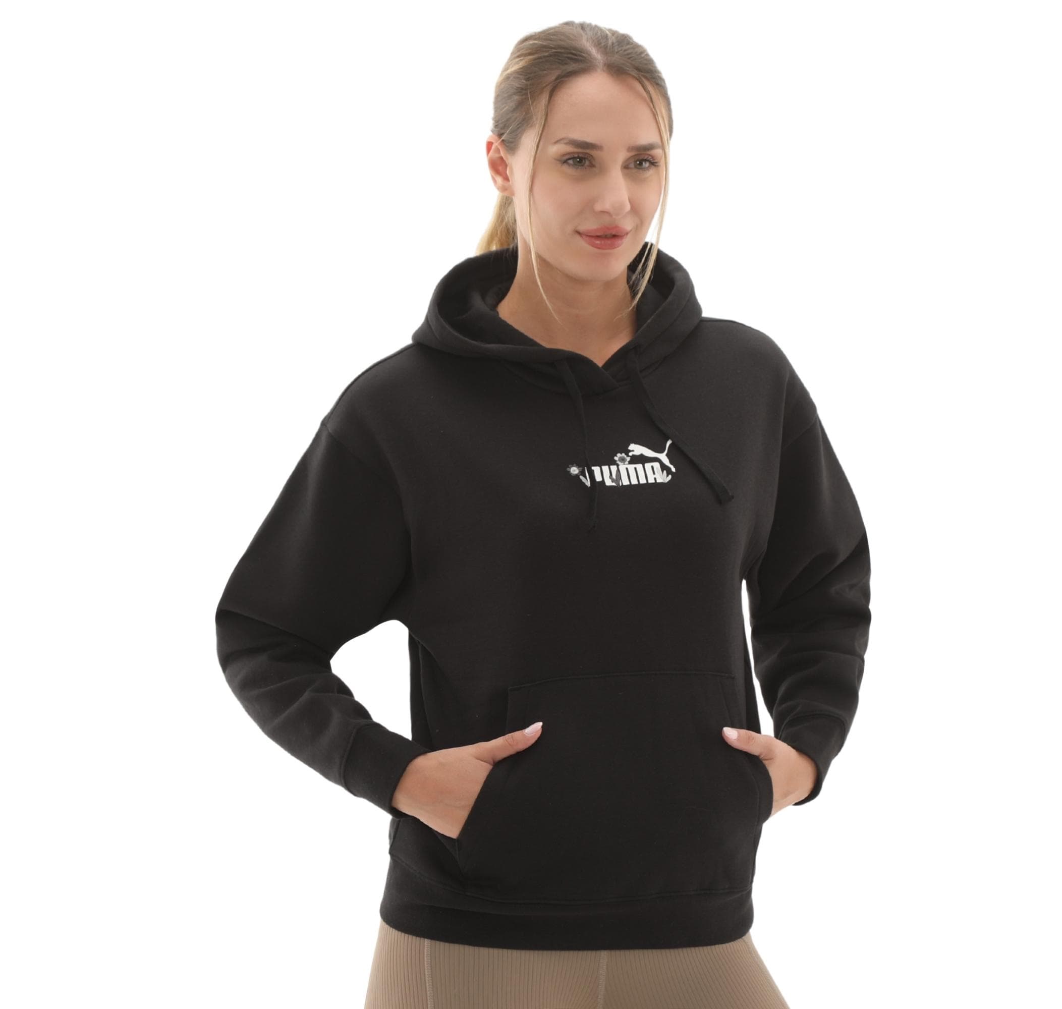 Puma Puma Ess Nature 2.0 Hoodie Kadın Sweatshirt Siyah - 3