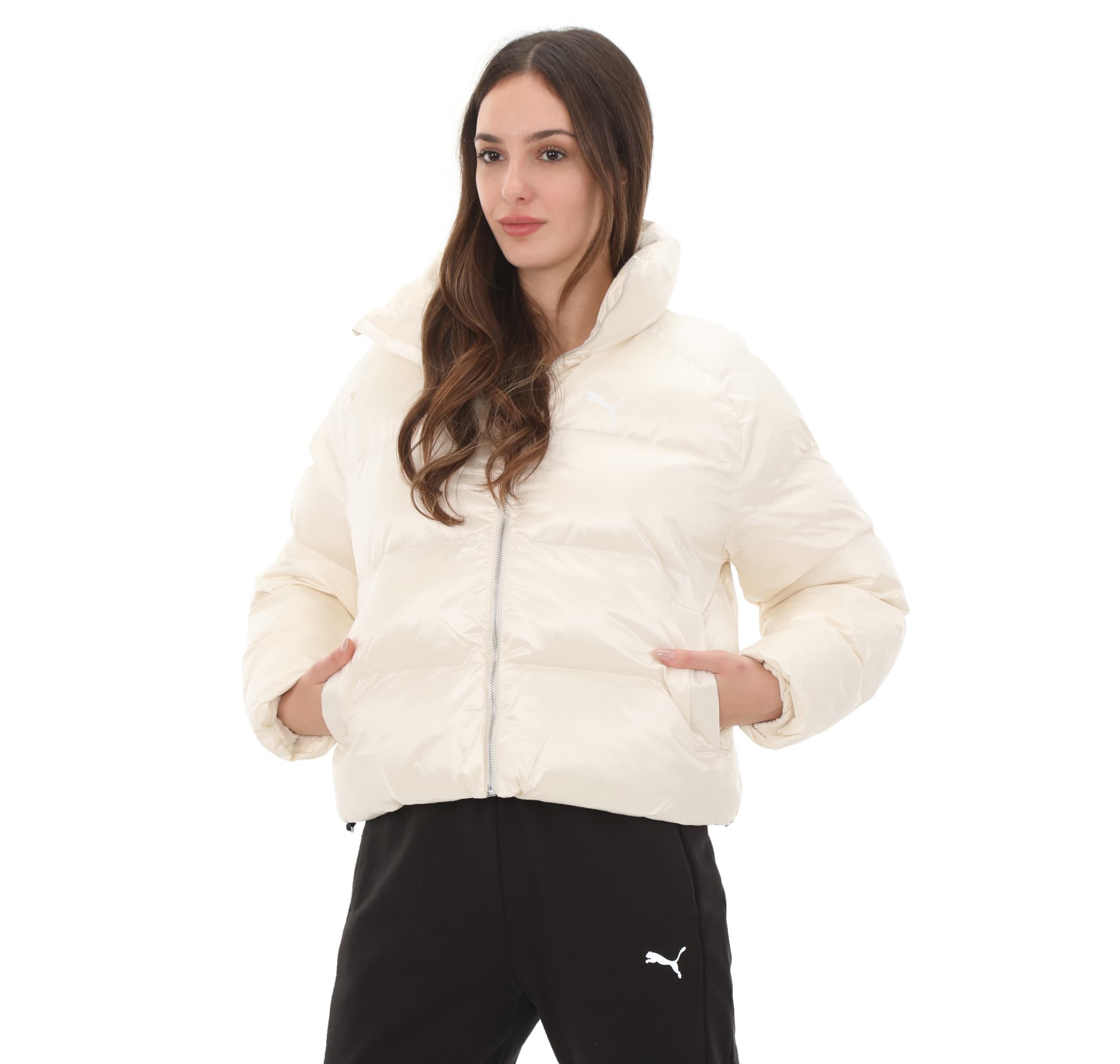 Puma Puma Shiny Puffer Jacket Kadın Mont Beyaz - 2