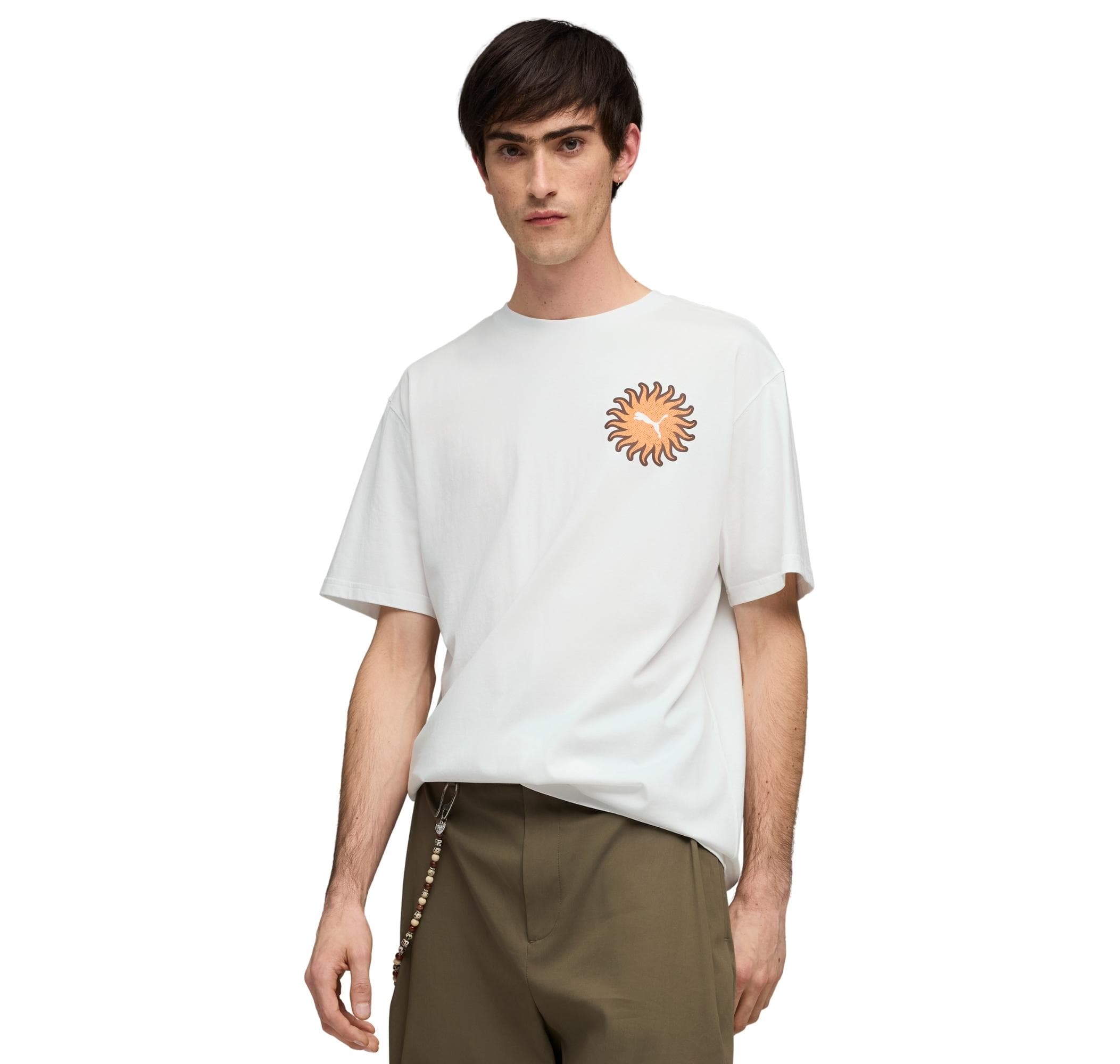 Puma Puma Sunset Drıve Relaxed Tee Erkek T-Shirt Beyaz