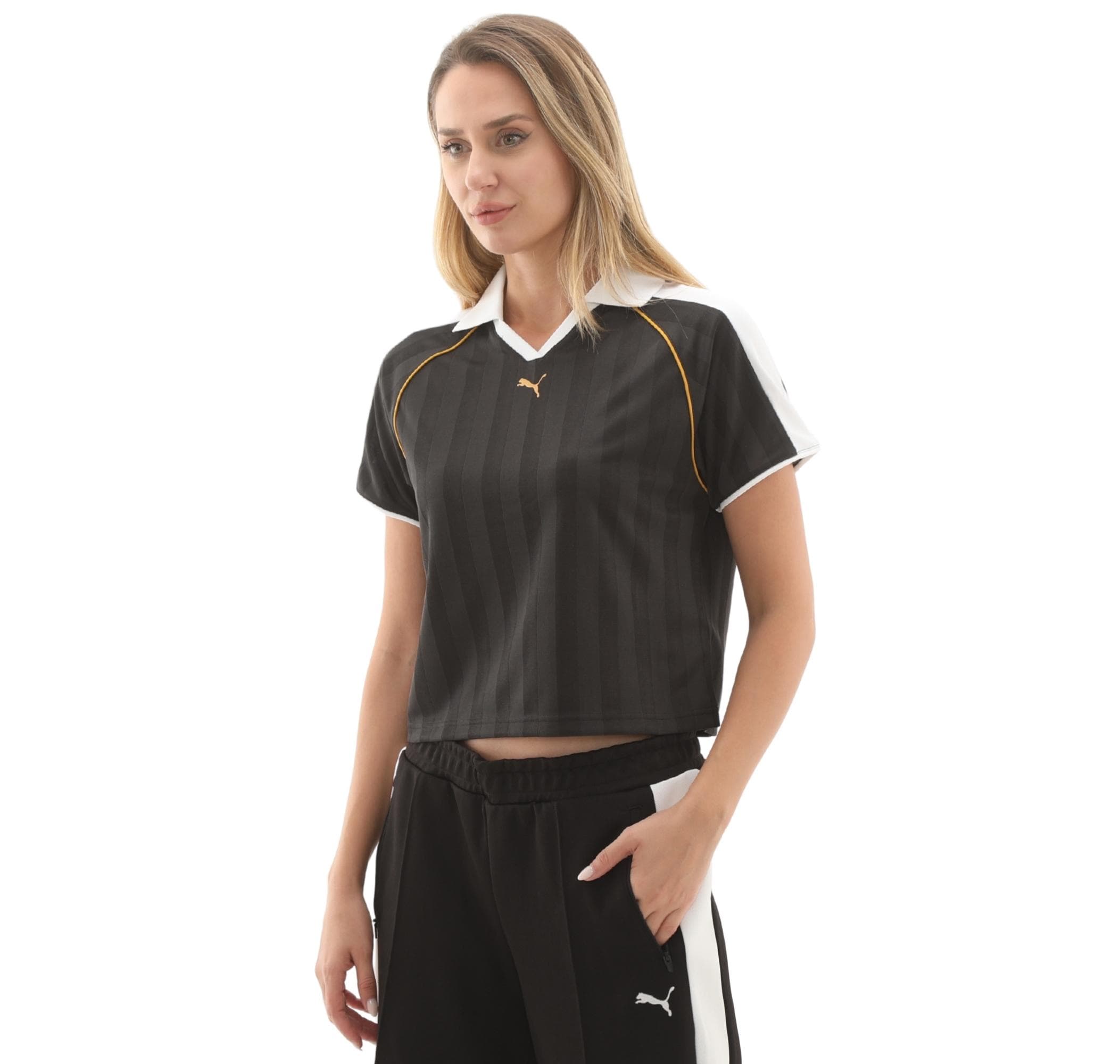 Puma Puma T7 Relaxed Football Jersey Kadın T-Shirt Siyah - 2