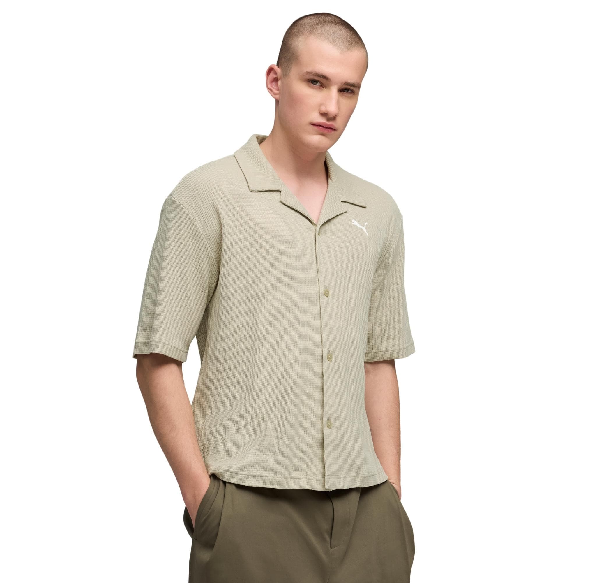 Puma Puma Wardrobe Ess Shirt Erkek Gömlek Haki