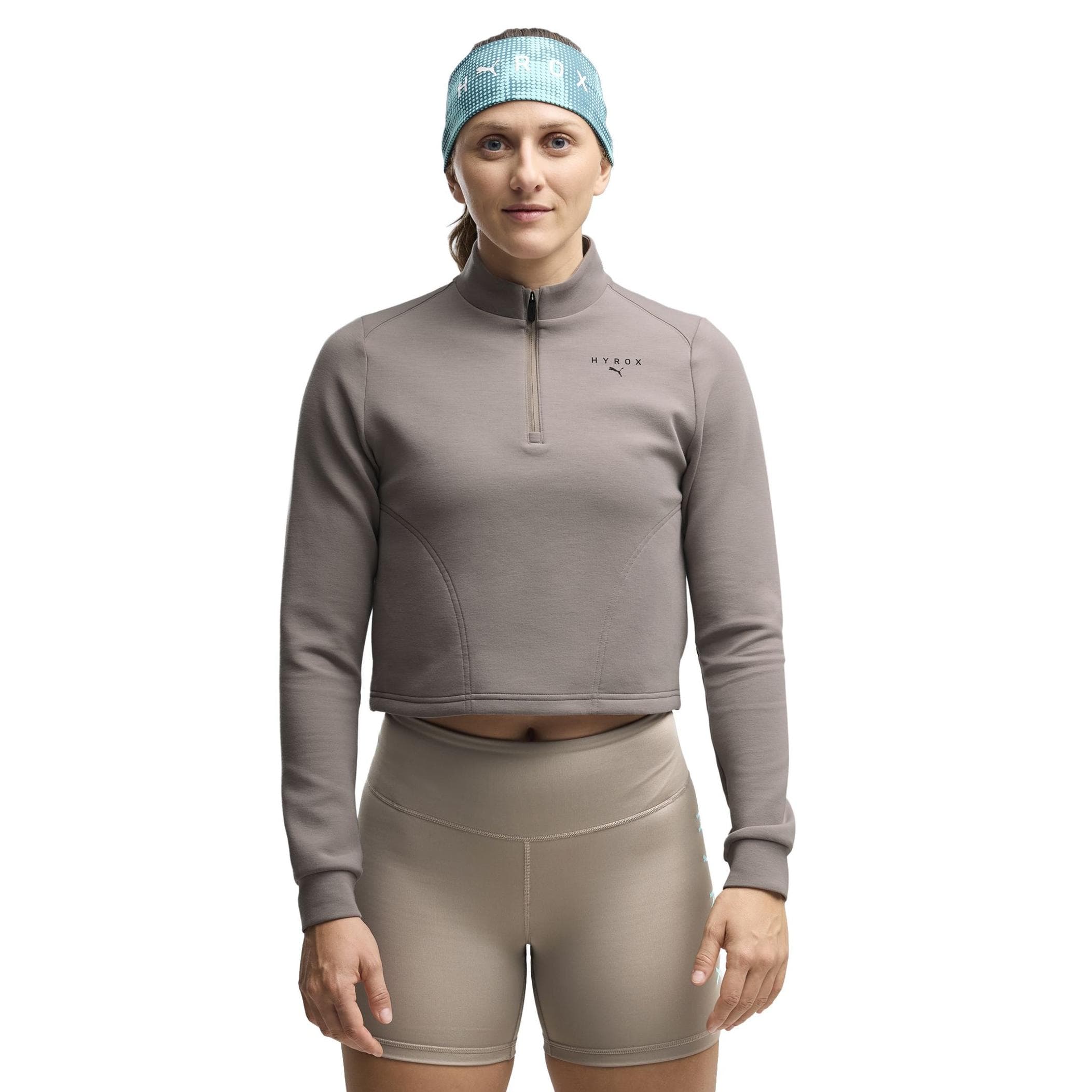 Puma Puma X Hyrox W Cloudspun 1-4 Zıp Kadın Sweatshirt Bej