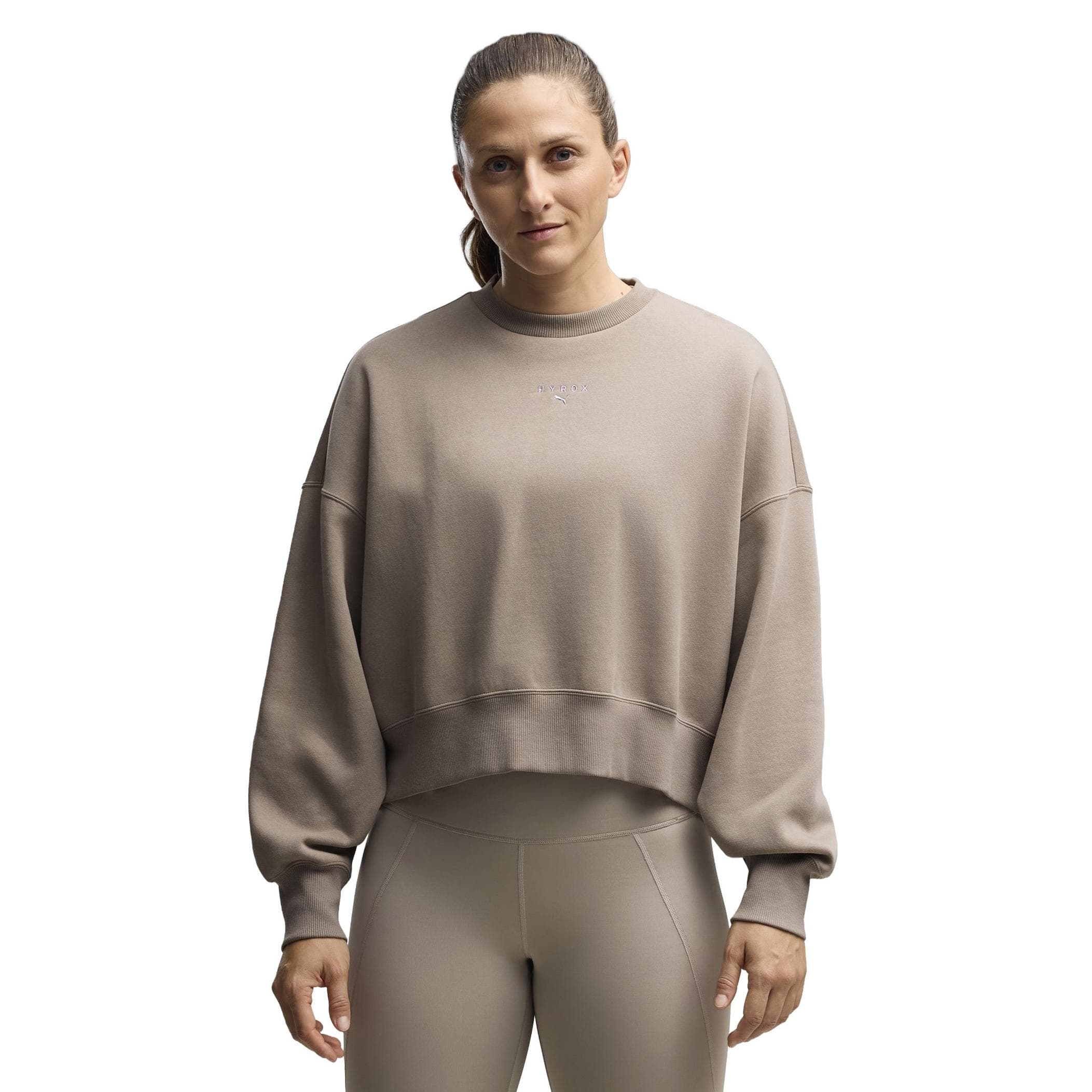 Puma Puma X Hyrox W Heavyweıght Crew Kadın Sweatshirt Bej