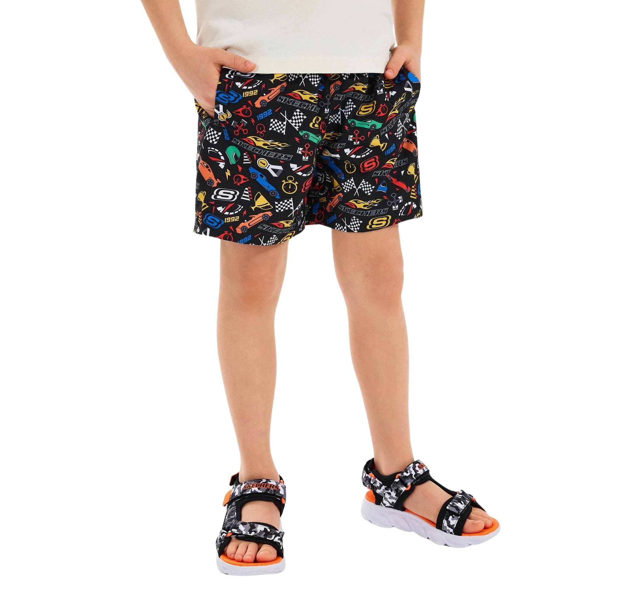 Skechers Skechers B 5 Inch Allover Print Swimshort Çocuk Şort Ve Kapri Siyah - 2