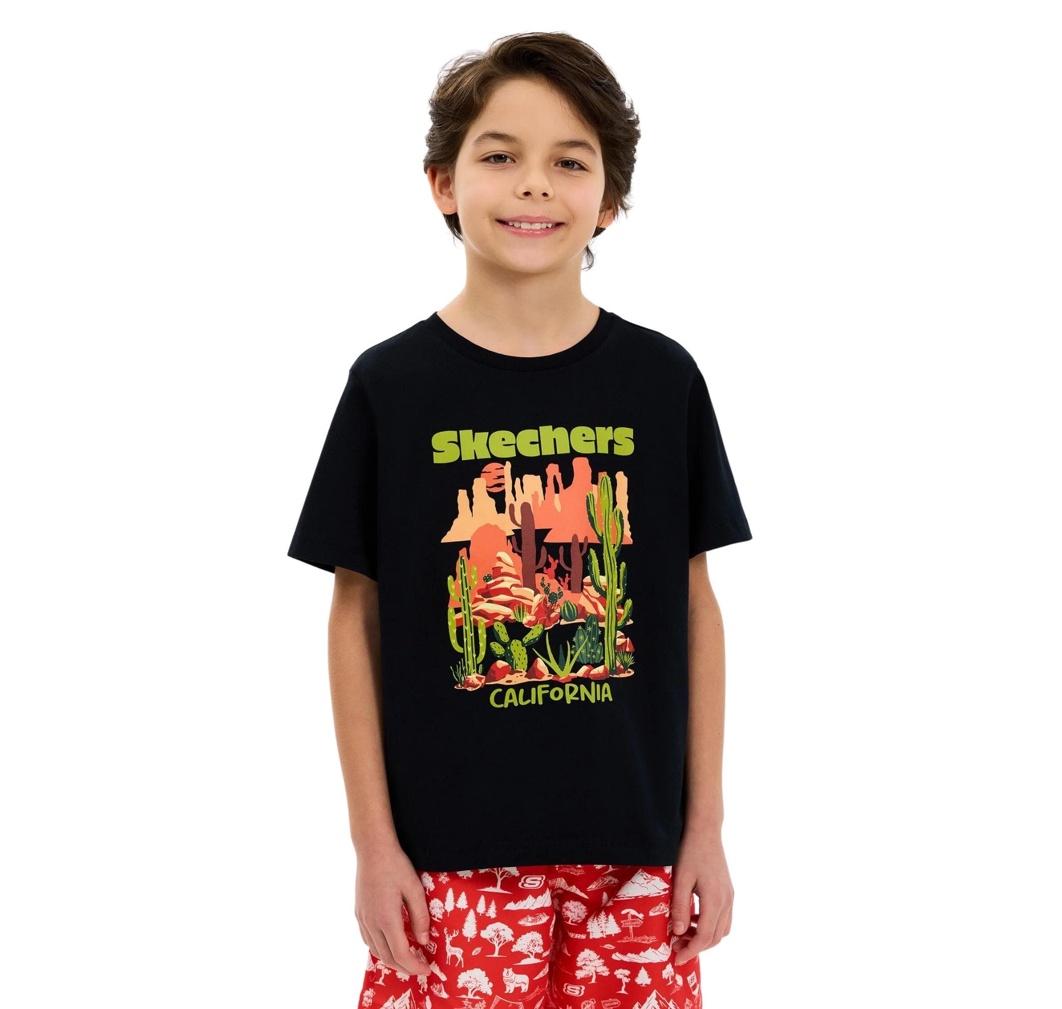 Skechers Skechers B Graphic Tee Regular Çocuk T-Shirt Siyah