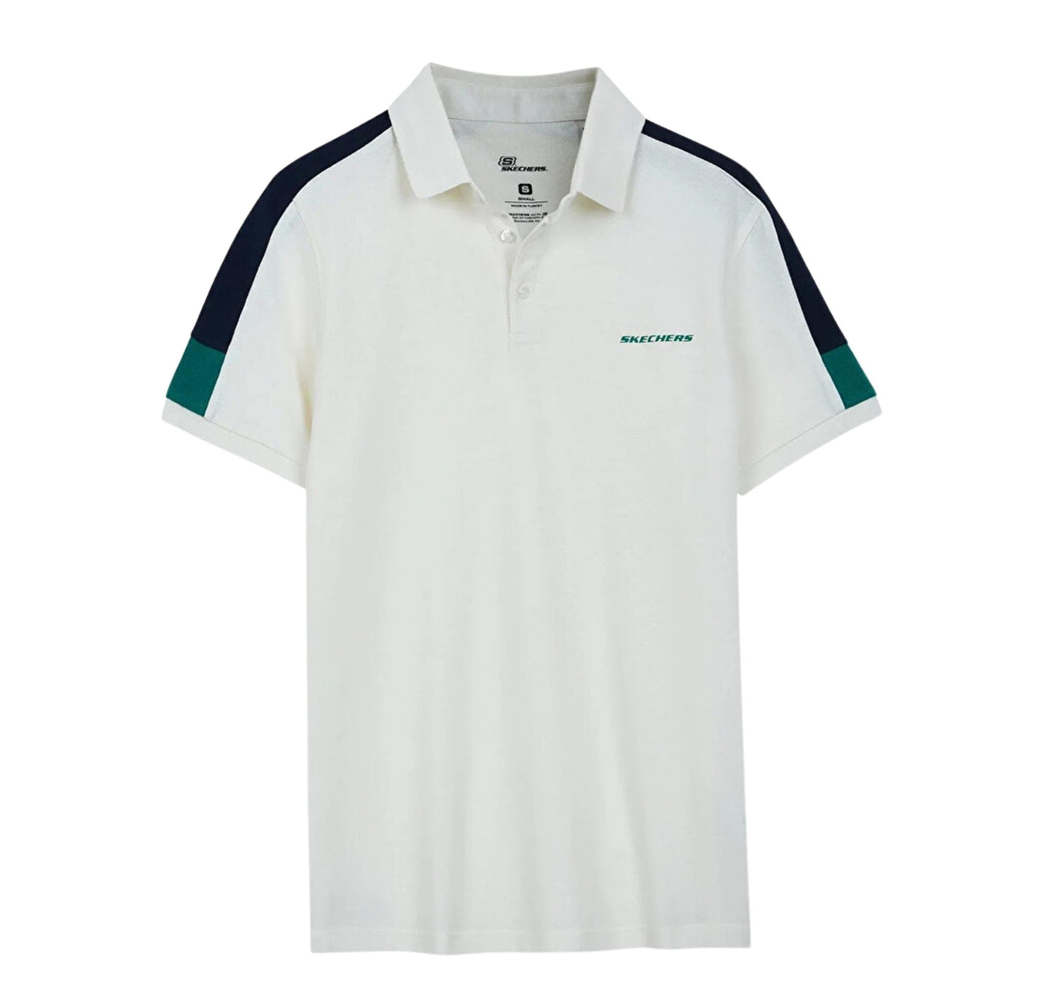Skechers Skechers M Color Block Detail Polo Erkek T-Shirt Beyaz