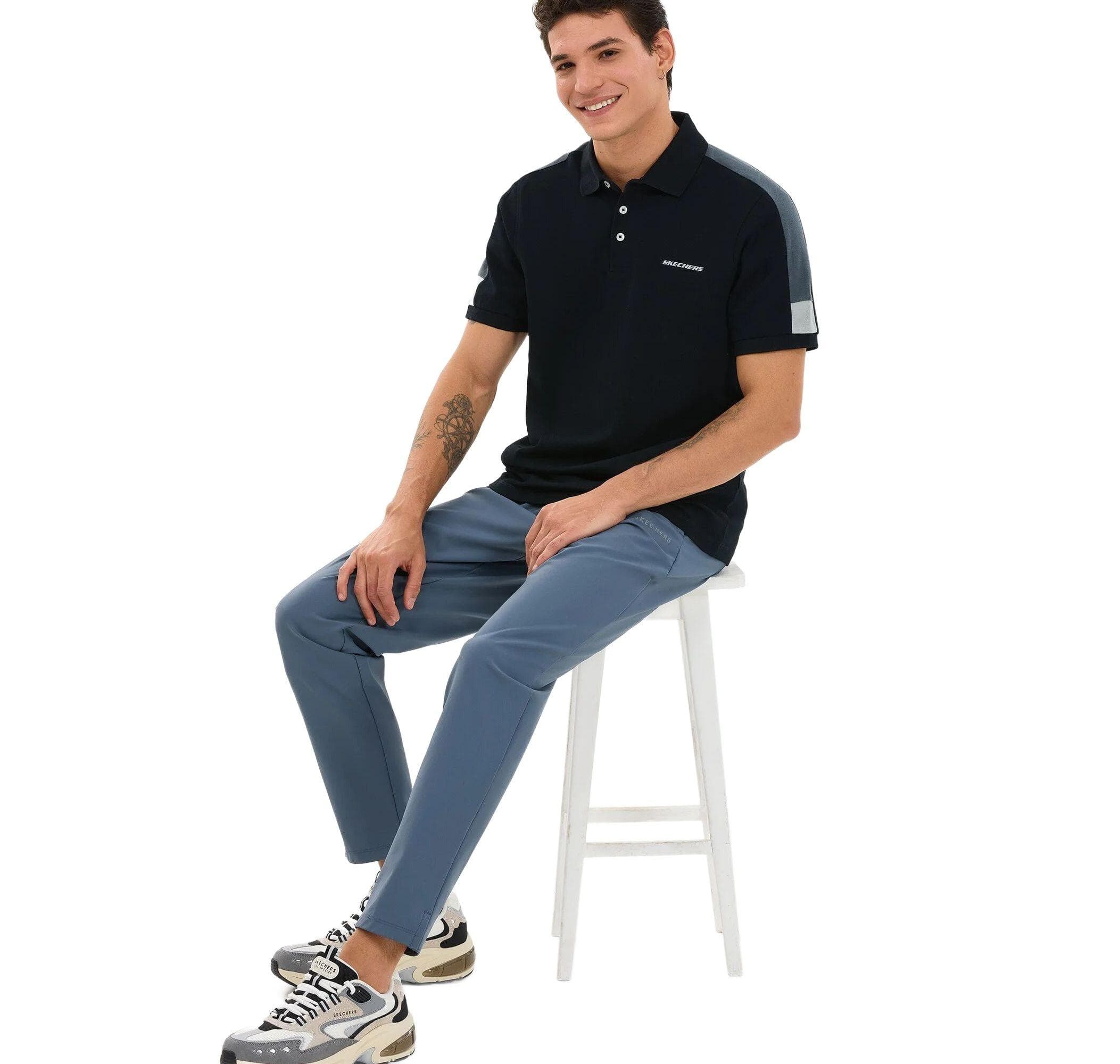Skechers Skechers M Color Block Detail Polo Erkek T-Shirt Beyaz - 5