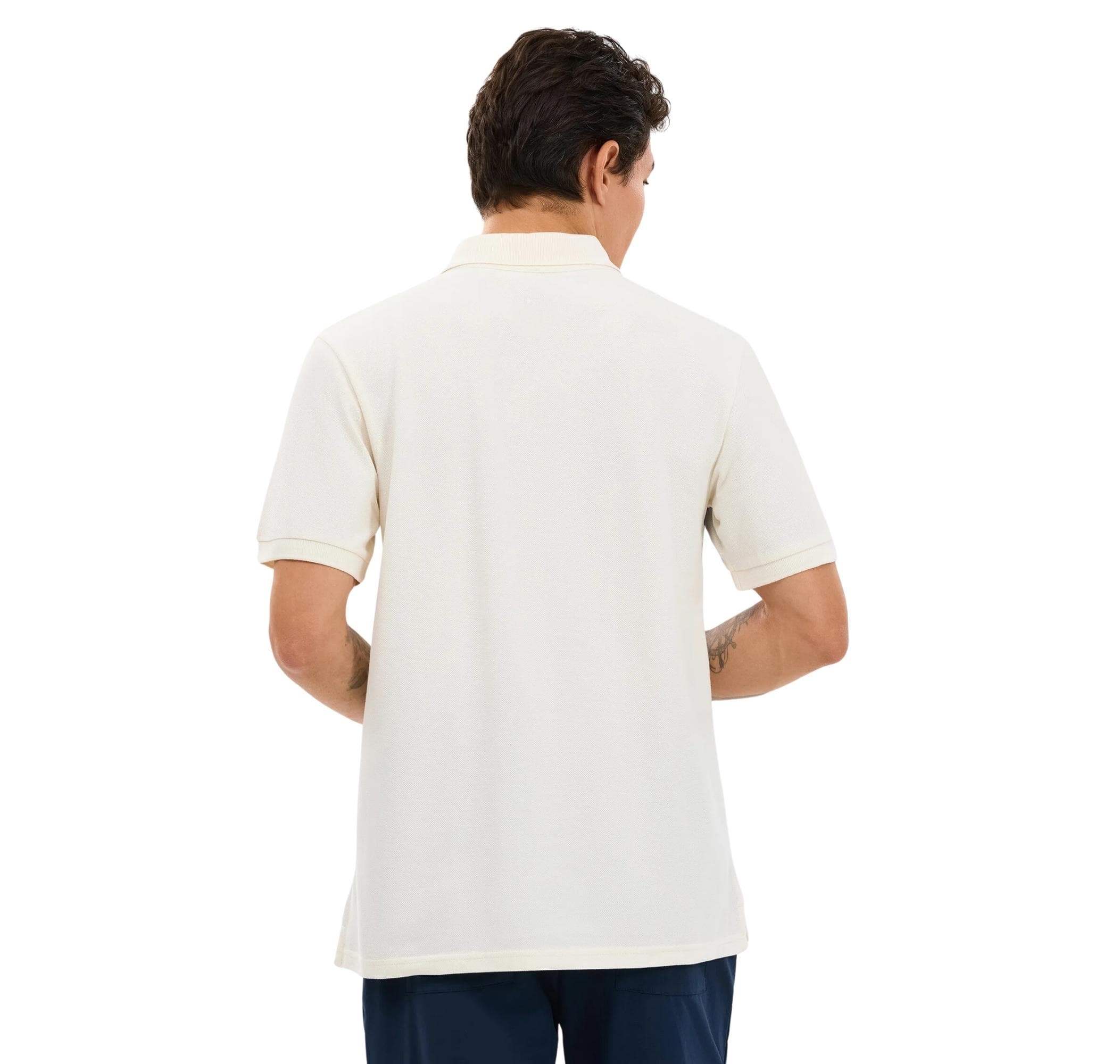 Skechers Skechers M Colourblock Polo Erkek T-Shirt Beyaz - 3