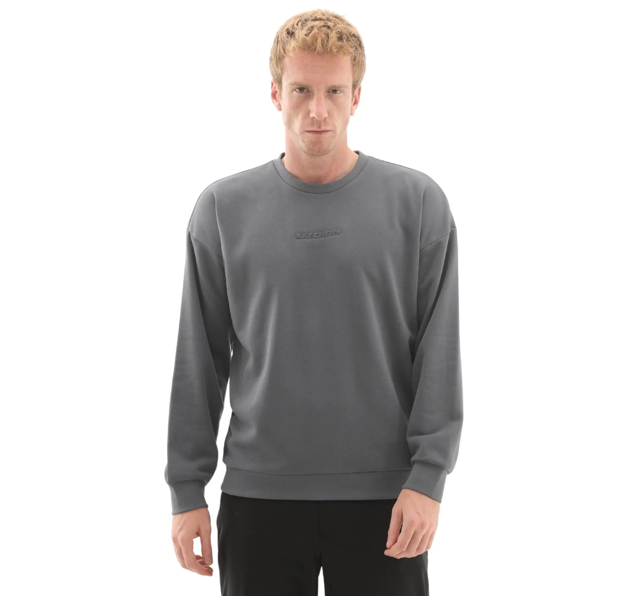 Skechers Skechers M Essential Crewneck Erkek Sweatshirt Gri