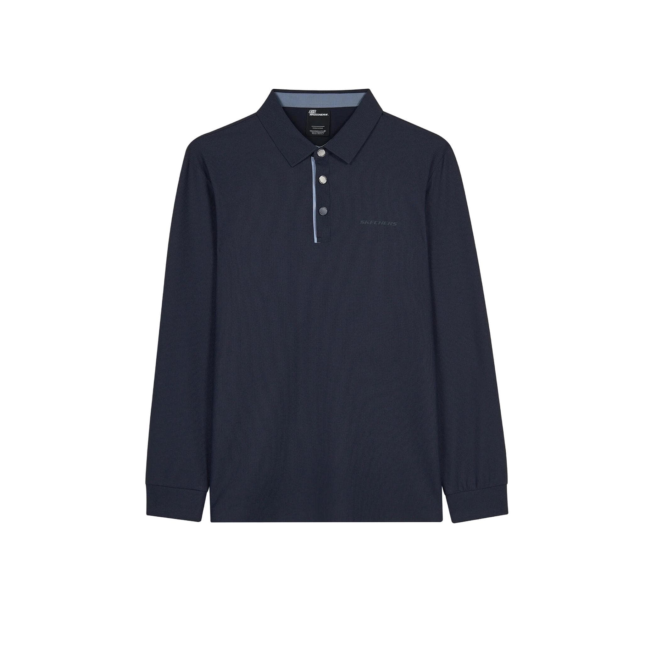 Skechers Skechers M Long Sleeve Waffle Polo Erkek Sweatshirt Lacivert